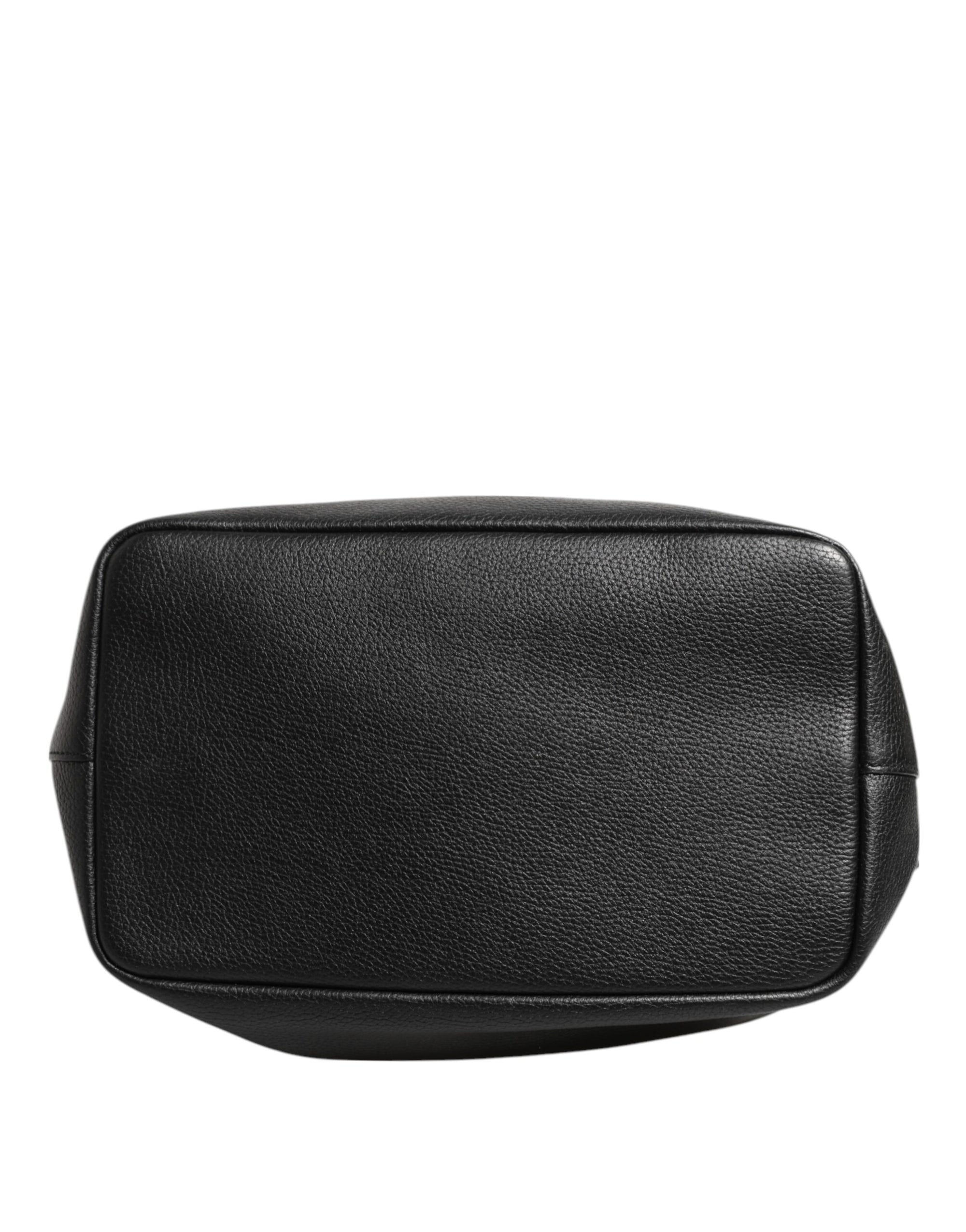Dolce & Gabbana Black Leather Shoulder Crossbody Bucket DOLCE Bag