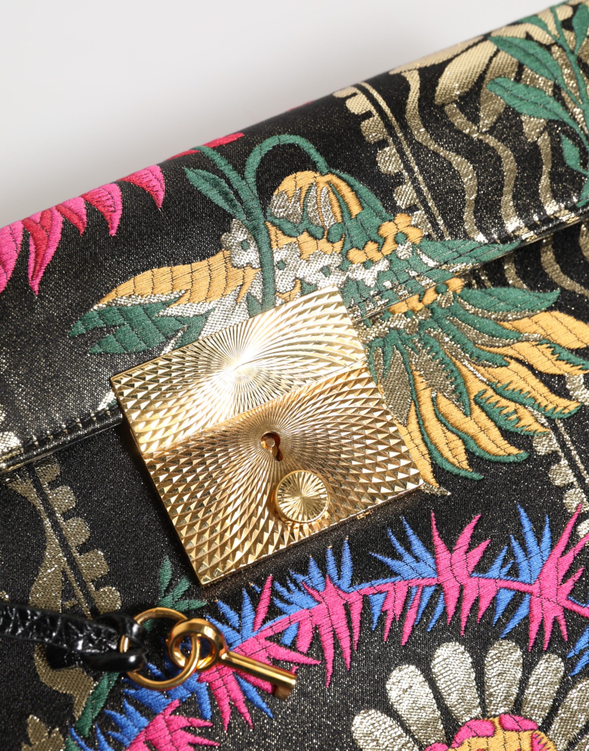 Dolce & Gabbana Multicolor Jacquard Floral Document Briefcase Bag