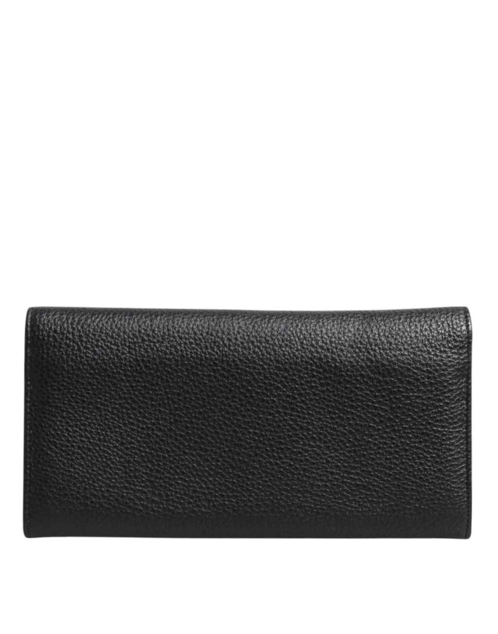 Dolce & Gabbana Black Leather Trifold Logo Plaque Card Holder Wallet