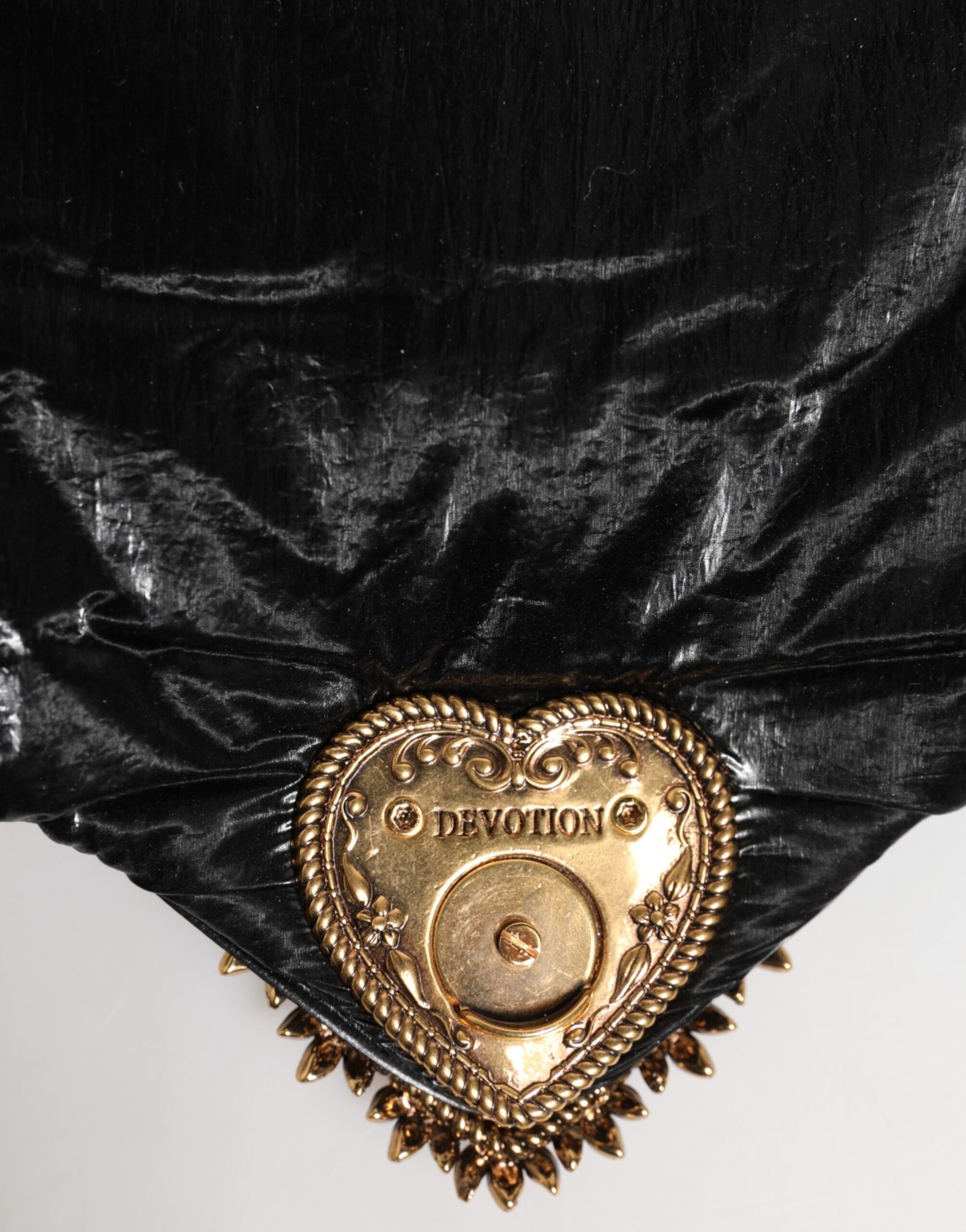 Dolce & Gabbana Black Quilted Nylon Devotion Satchel Chain Strap Bag