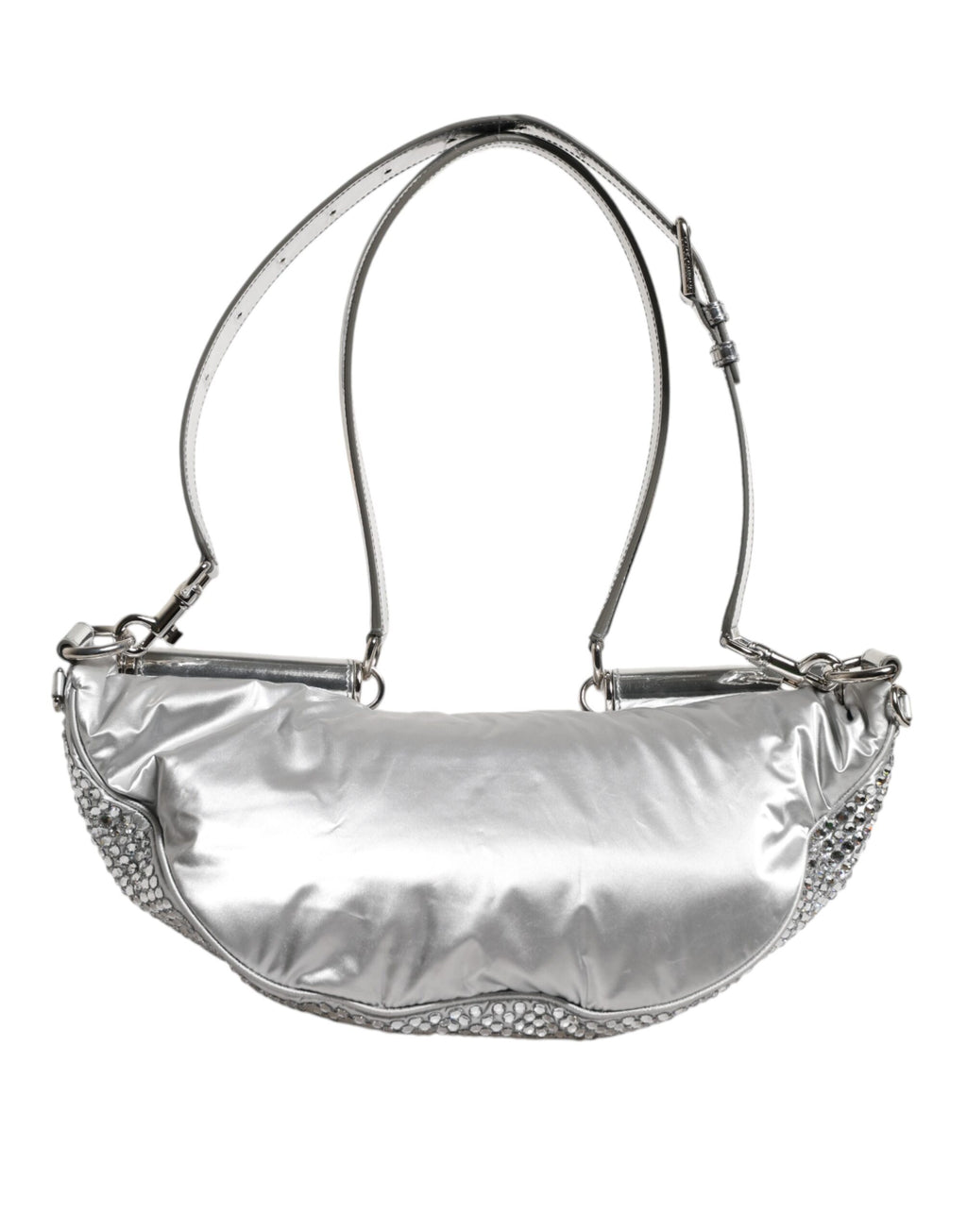 Dolce & Gabbana Silver Crystal-Embellished Belt Strap Bag
