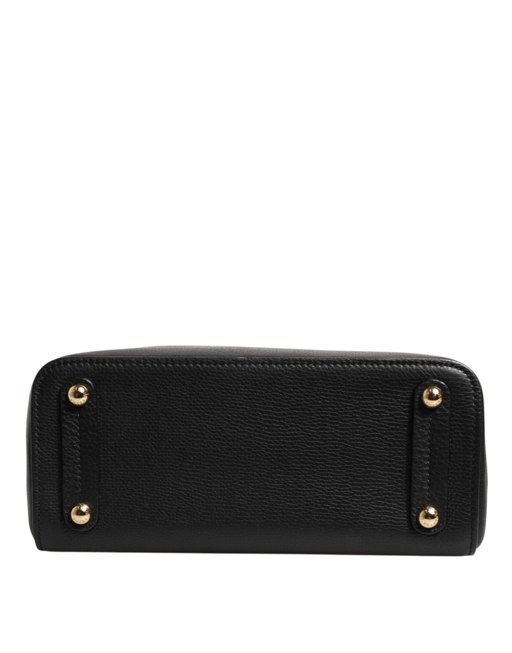 Dolce & Gabbana Black Calf Leather Logo Plaque Shoulder Tote Bag