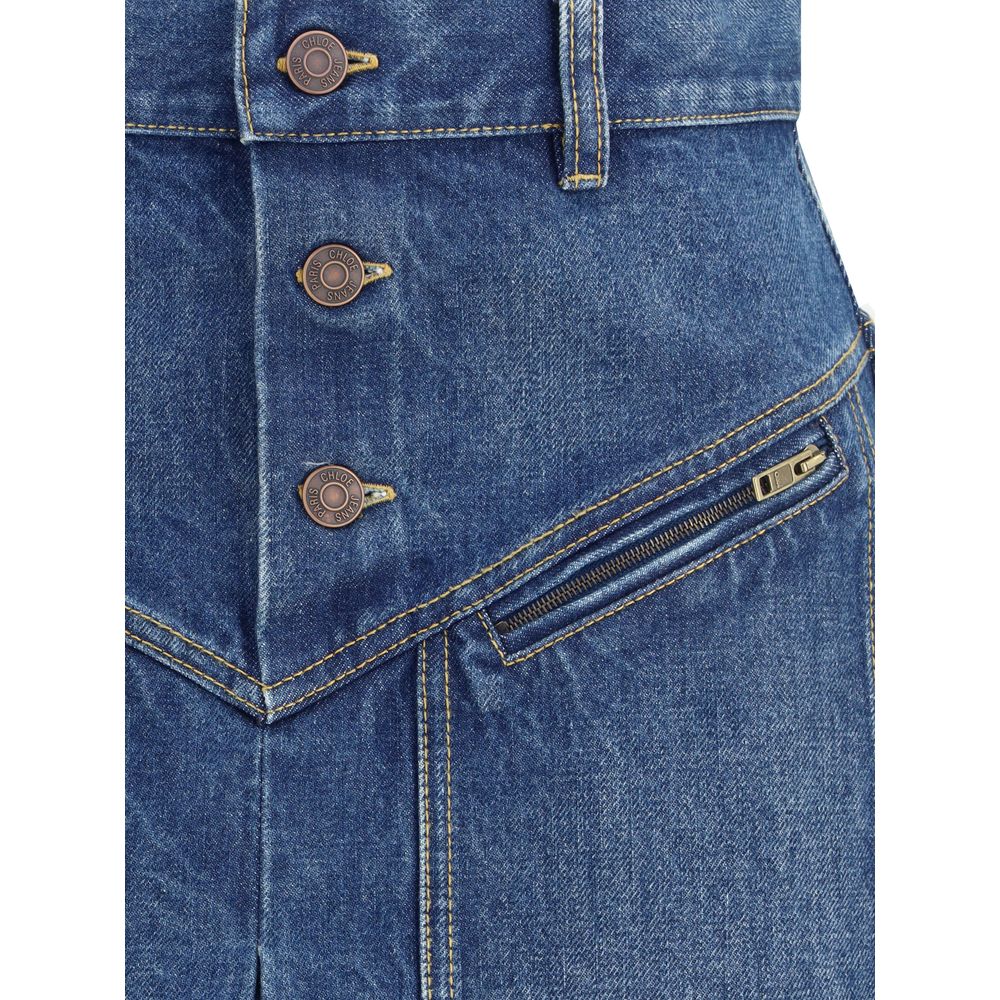 Chloé Denim midi Skirt