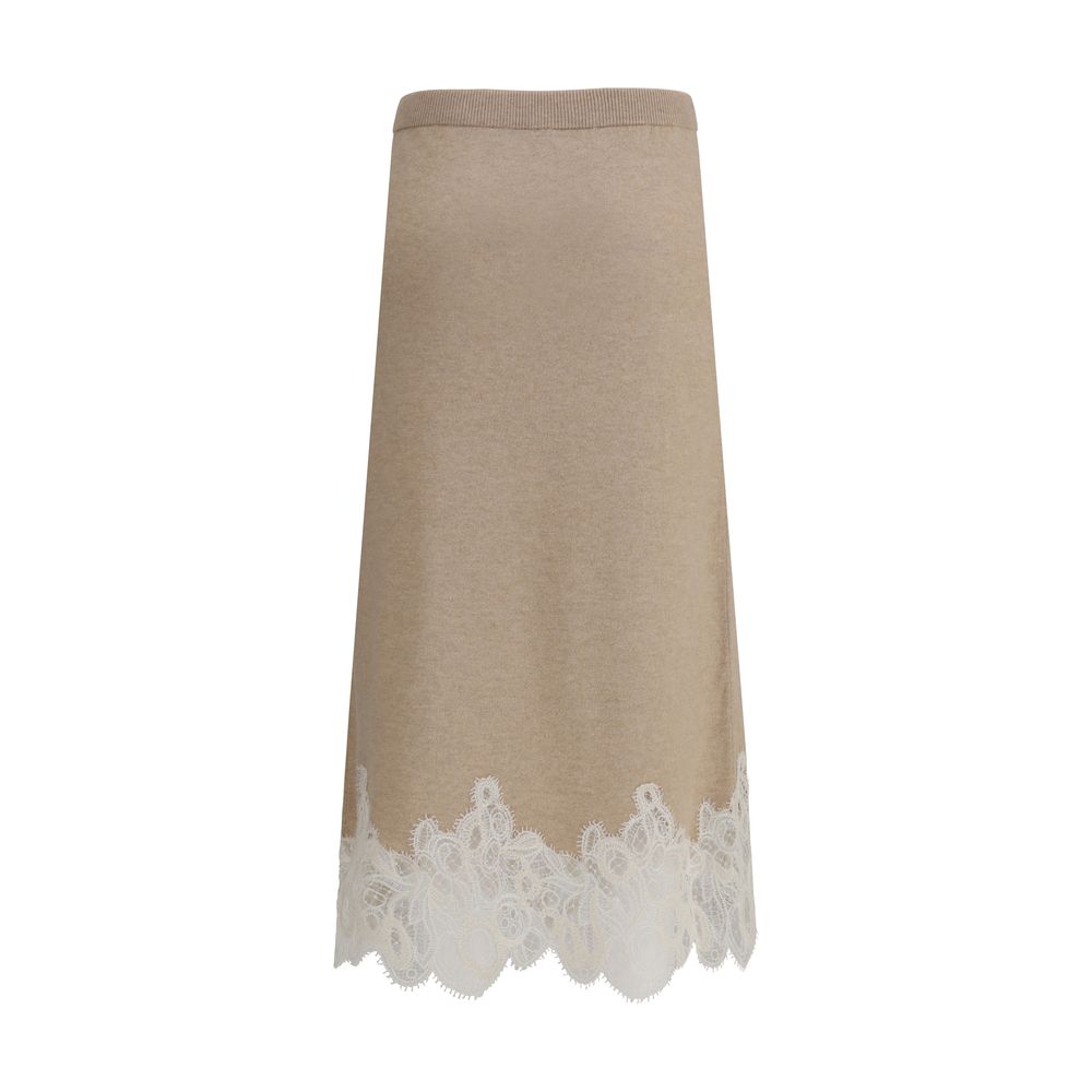 Fabiana Filippi Wool and lace Midi Skirt