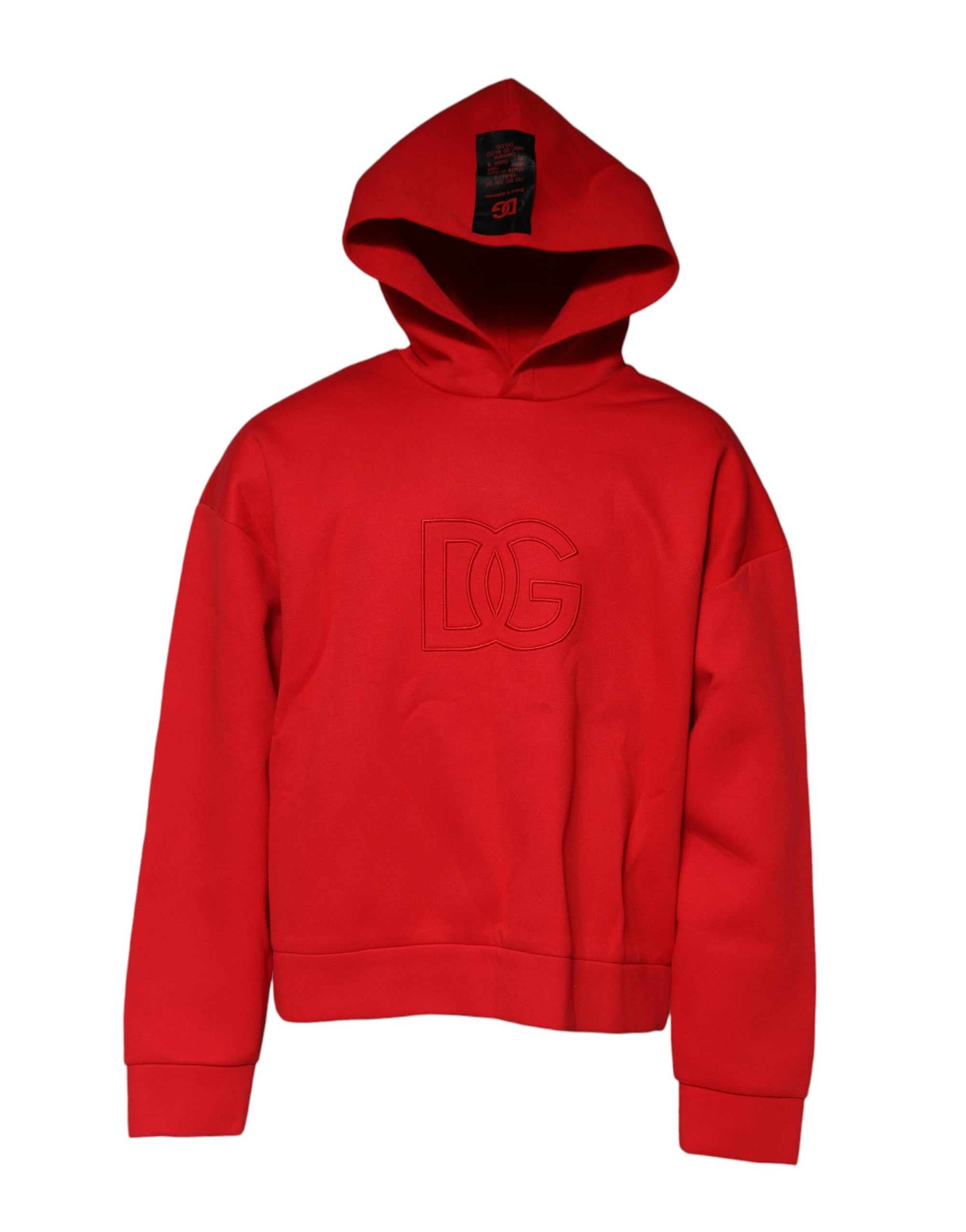 Dolce & Gabbana Red DG Logo Hooded Men Sweatshirt Sweater