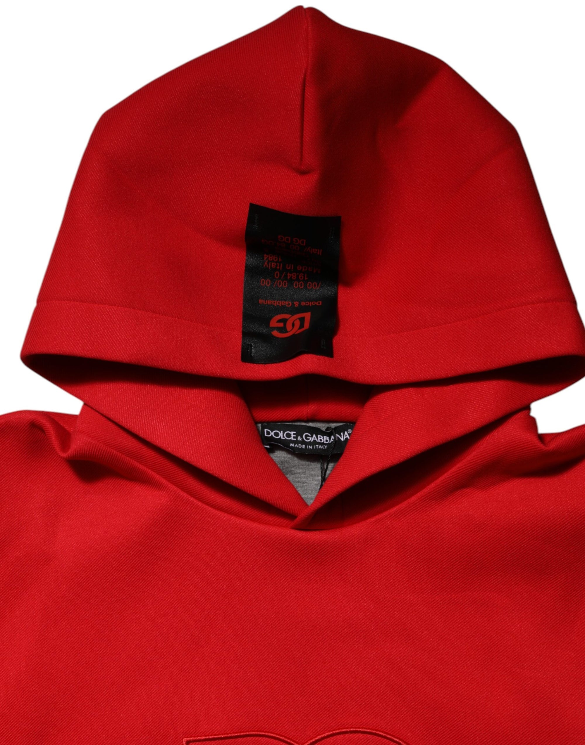 Dolce & Gabbana Red DG Logo Hooded Men Sweatshirt Sweater