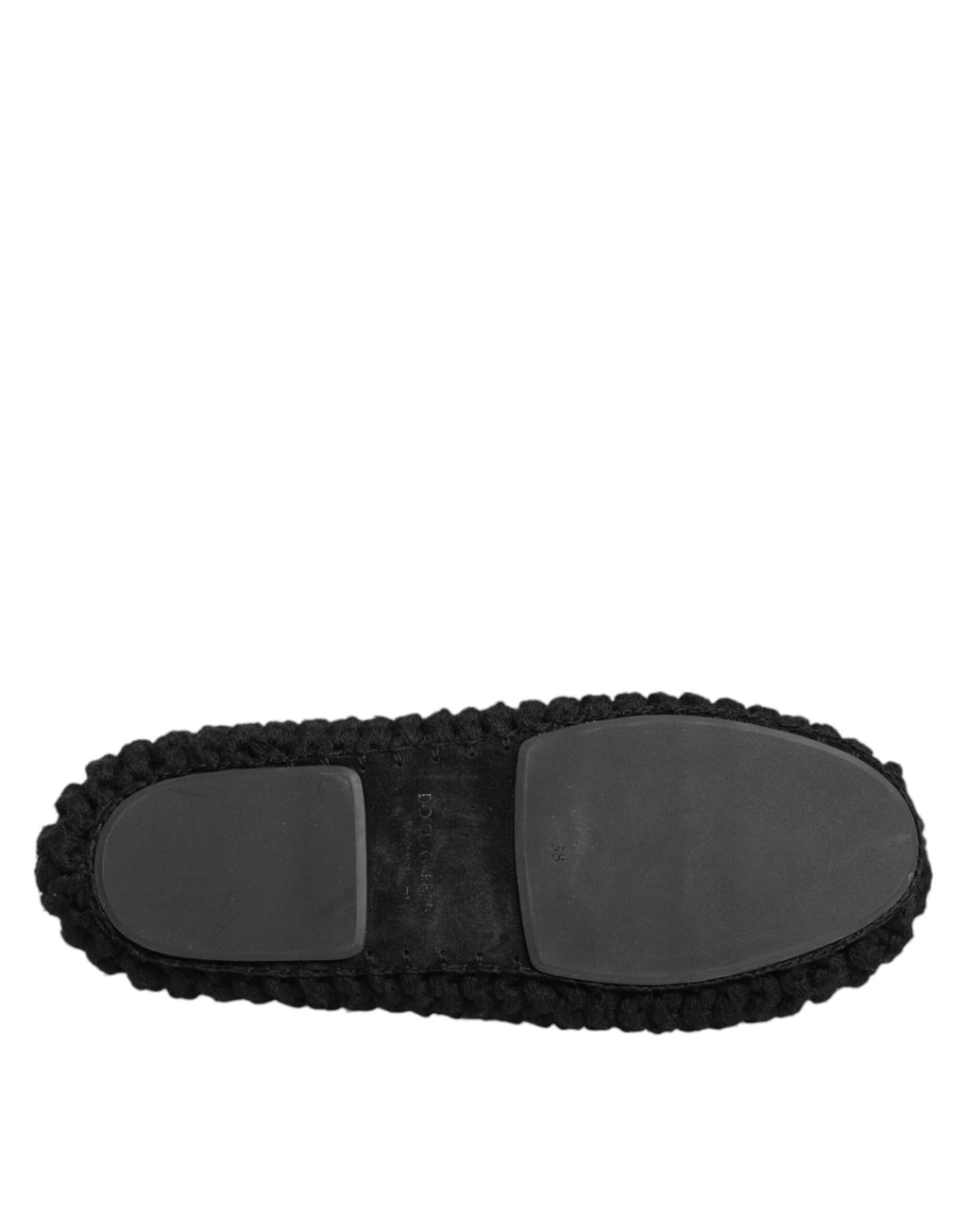 Dolce & Gabbana Black Wool Knit Slip On Ballerina Flats Shoes