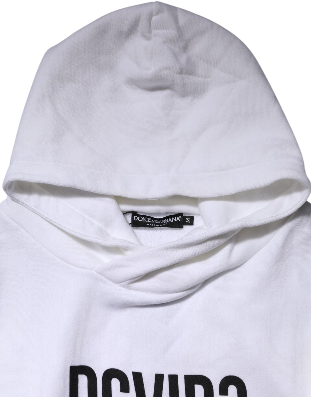 Dolce & Gabbana White DG Vib3 Hooded Men Sweatshirt Sweater