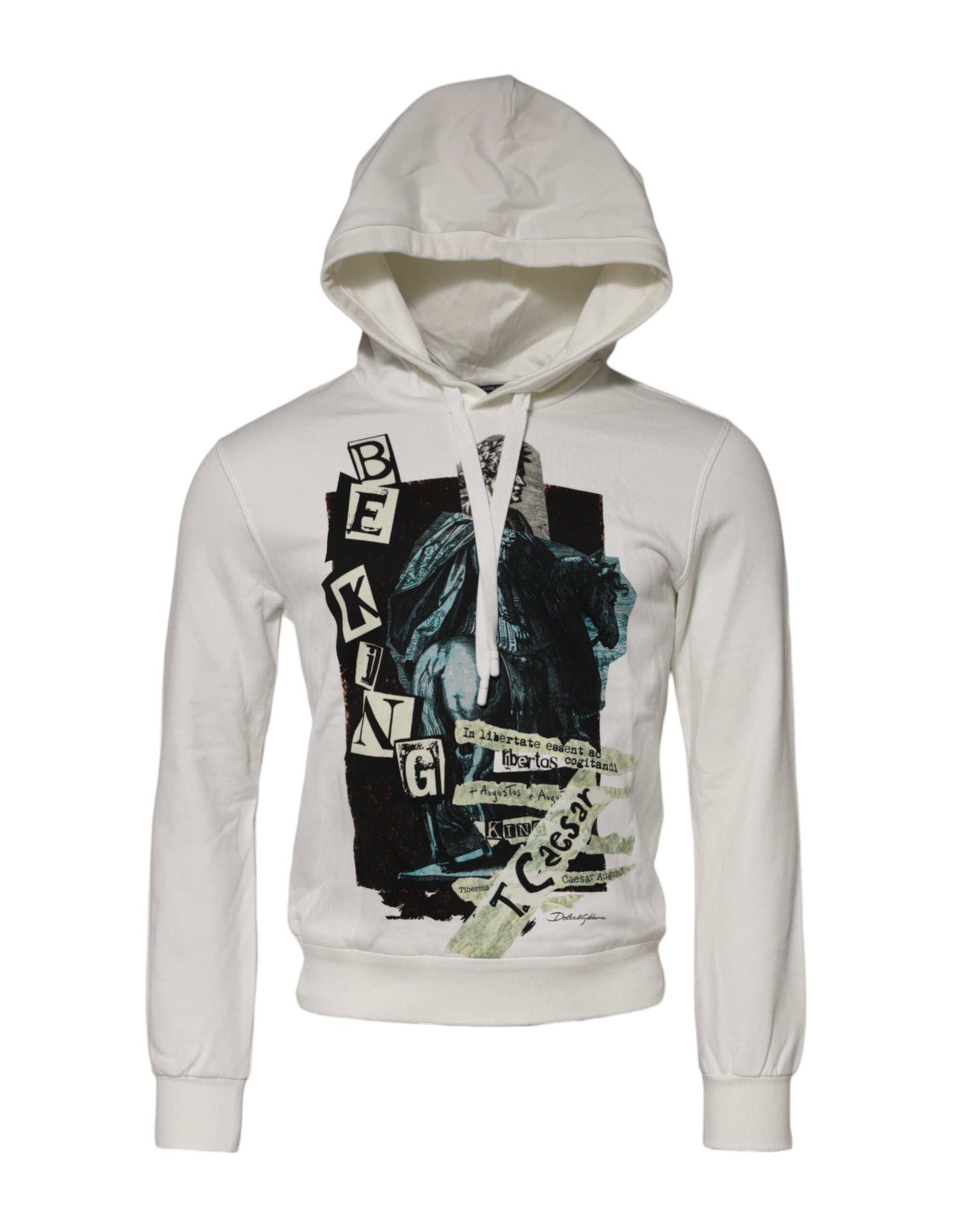 Dolce & Gabbana White King Caesar Hooded Sweatshirt Sweater