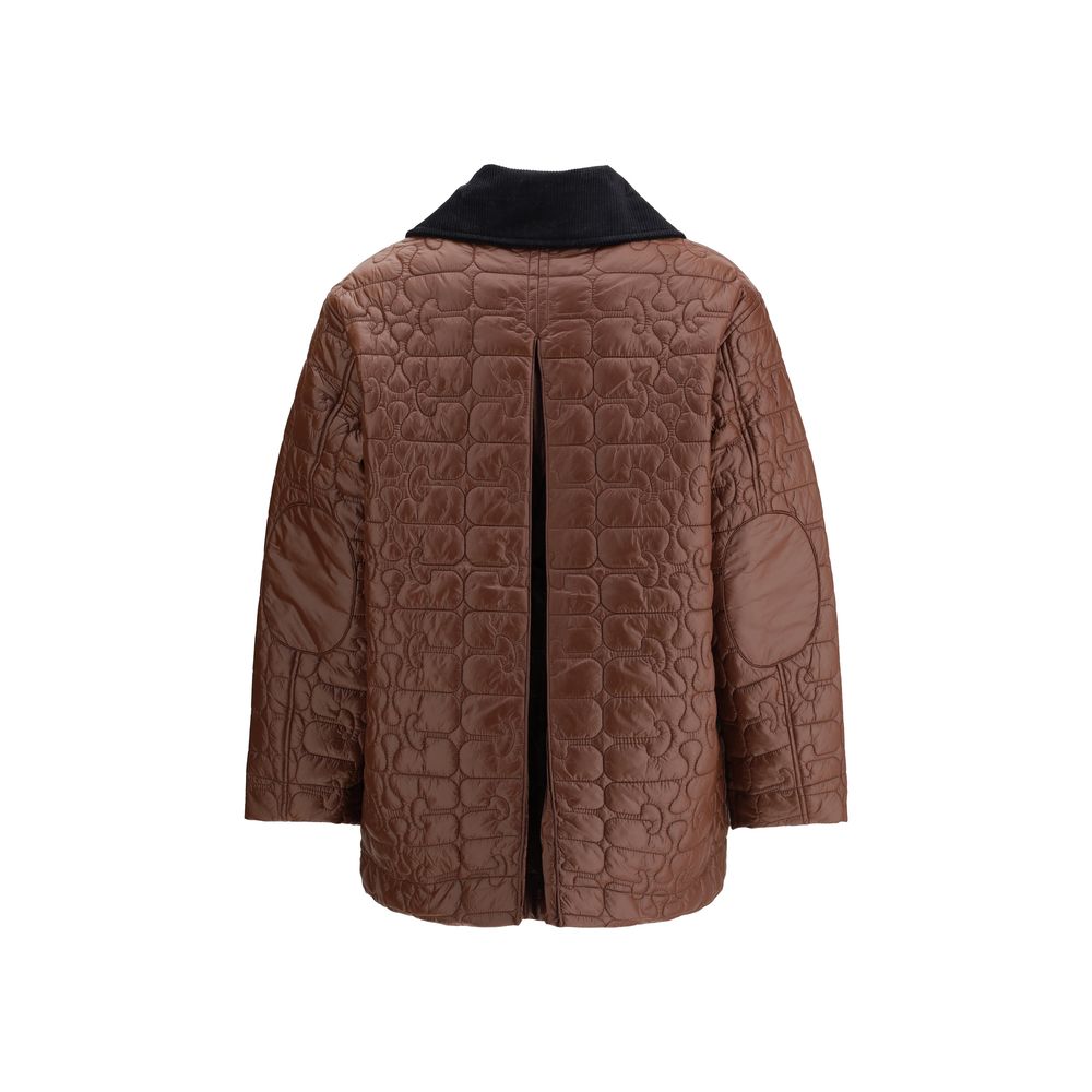 Ganni Shiny Quilt Midi Jacket