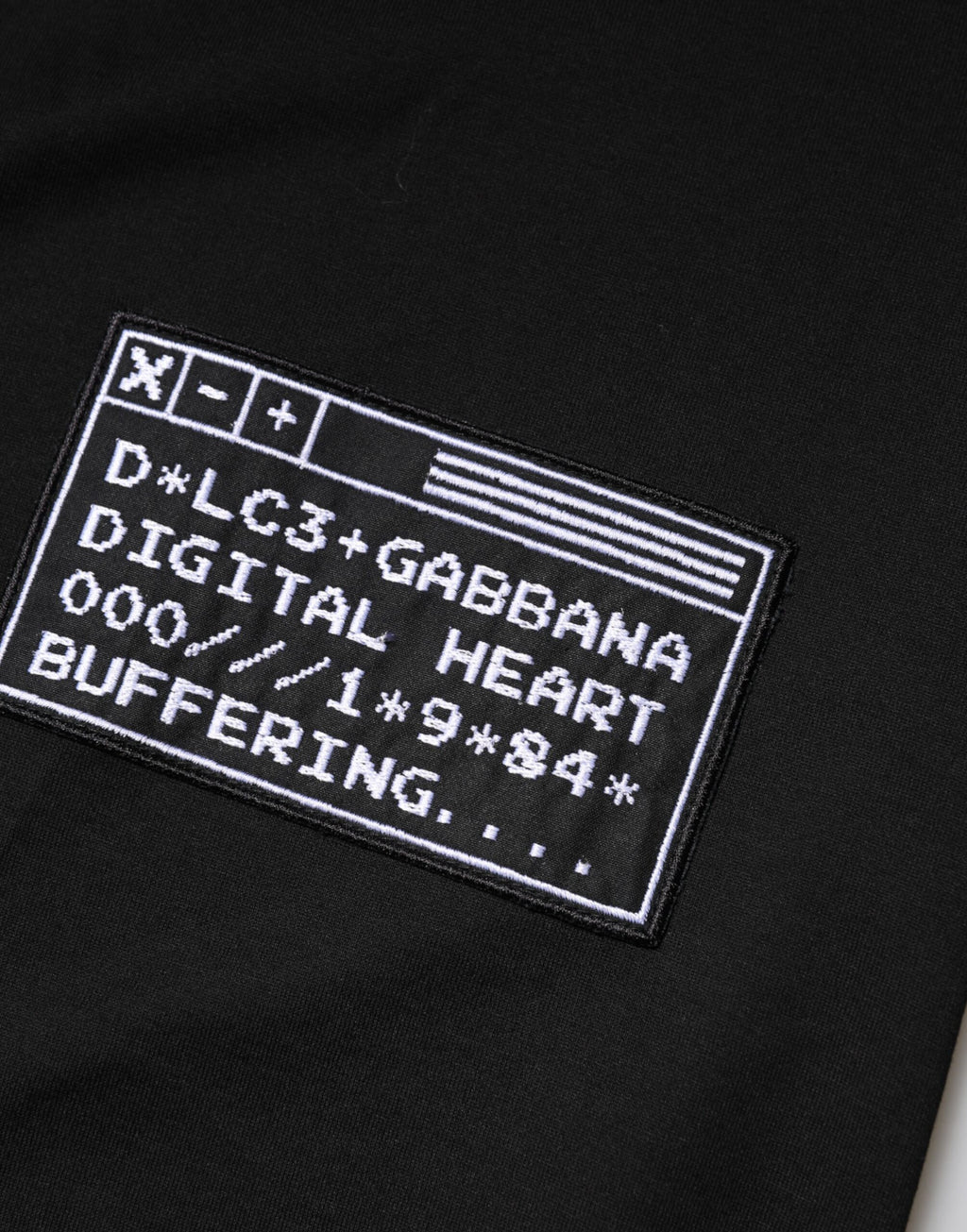 Dolce & Gabbana Black Logo Patch Cotton Crew Neck T-shirt