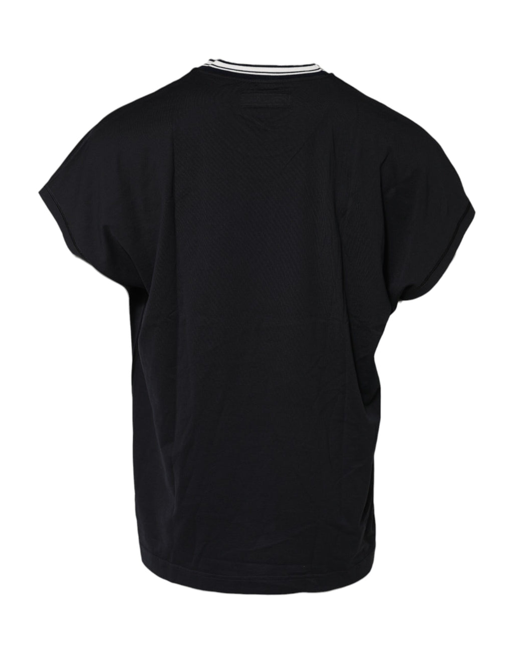 Dolce & Gabbana Dark Blue Venezia Crown Cotton Crew Neck T-shirt