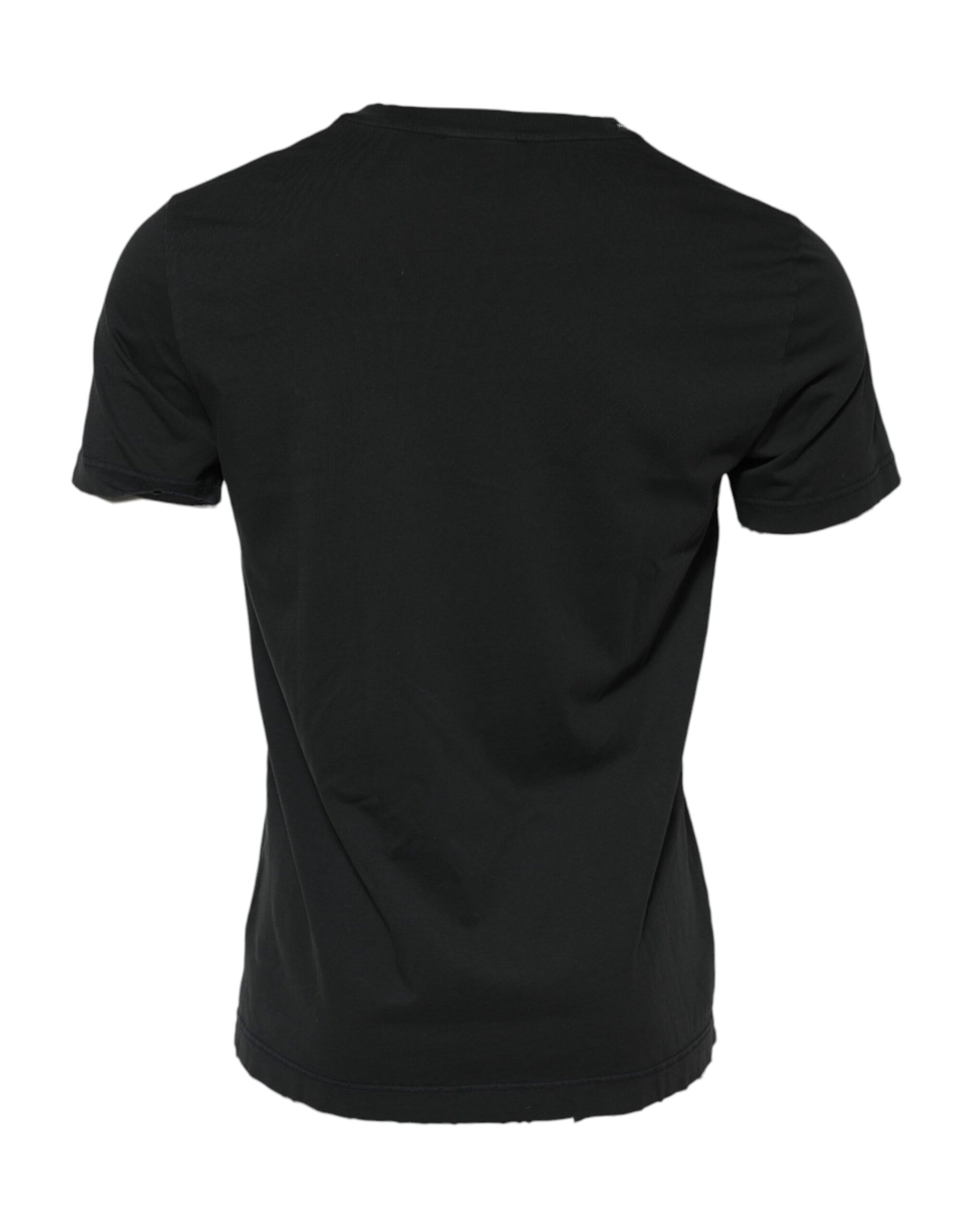 Dolce & Gabbana Black DG Crew Devotion Cotton Crew Neck T-shirt