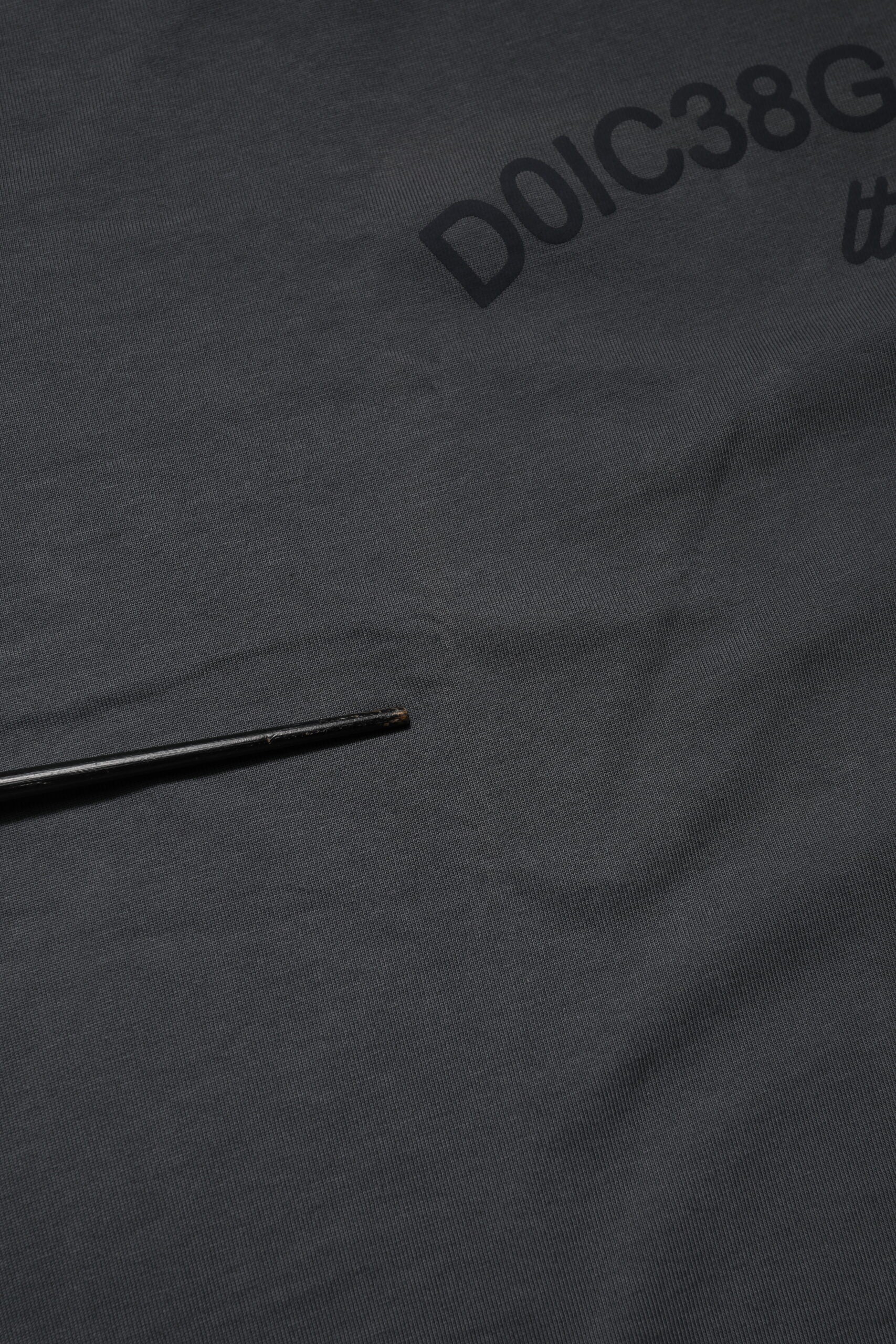 Dolce & Gabbana Gray Logo Graphic Cotton Crew Neck T-shirt