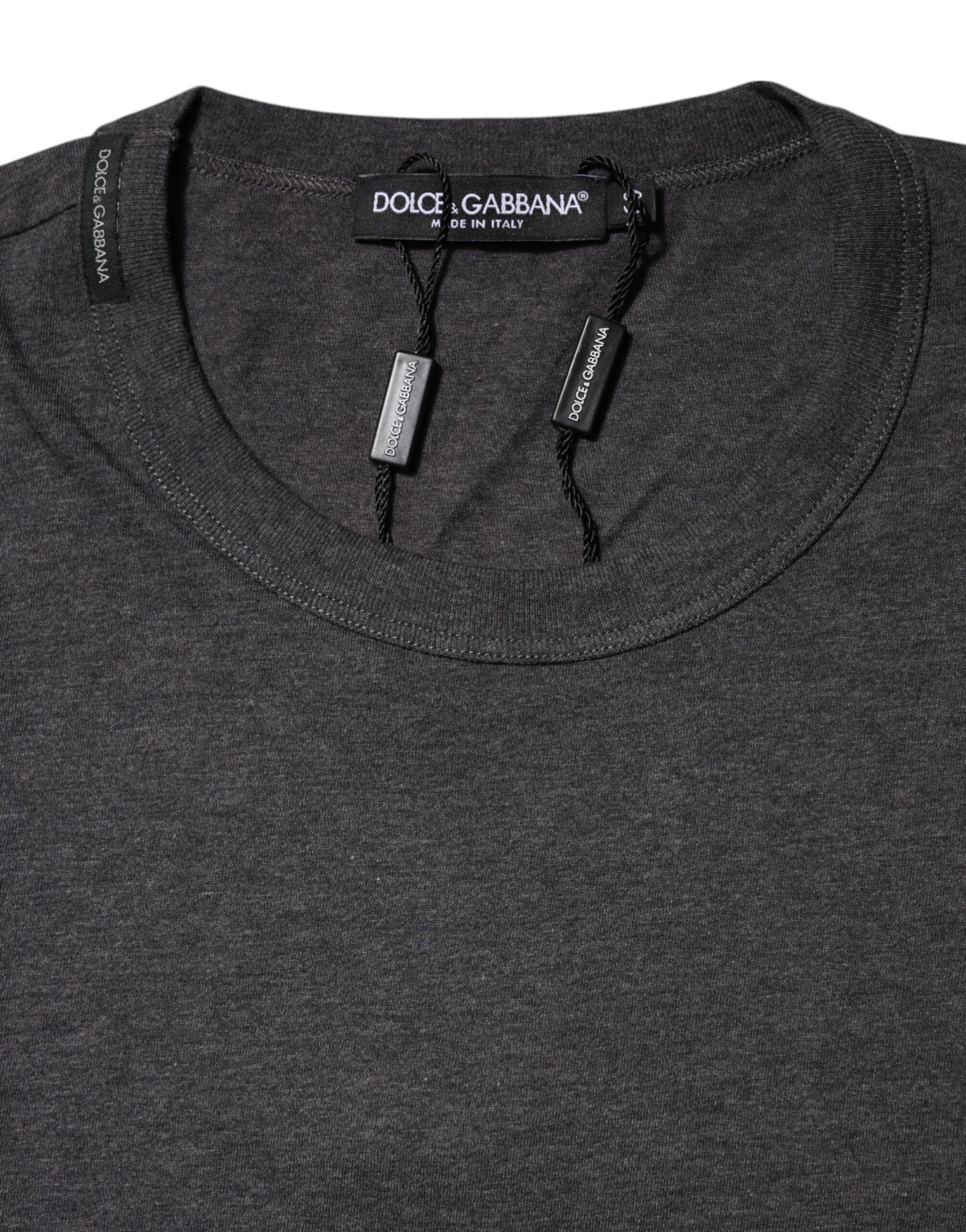Dolce & Gabbana Dark Gray Crew Neck Short Sleeves T-shirt