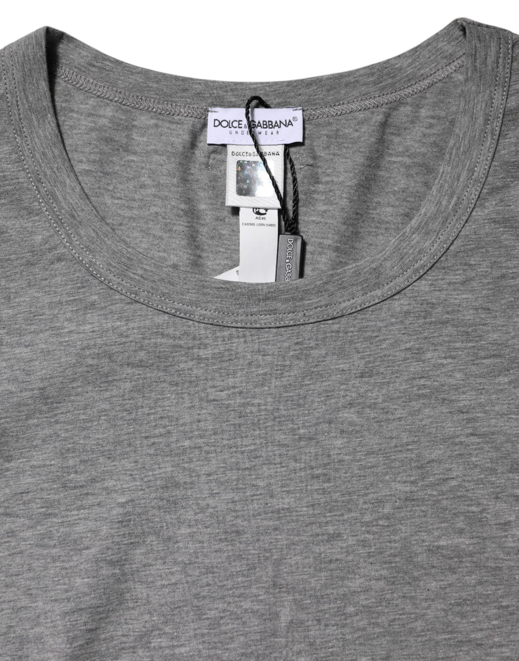 Dolce & Gabbana Gray Crew Neck Short Sleeves Underwear T-shirt