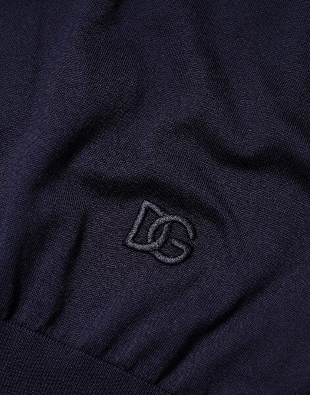 Dolce & Gabbana Dark Blue Silk Crew Neck Short Sleeves T-shirt