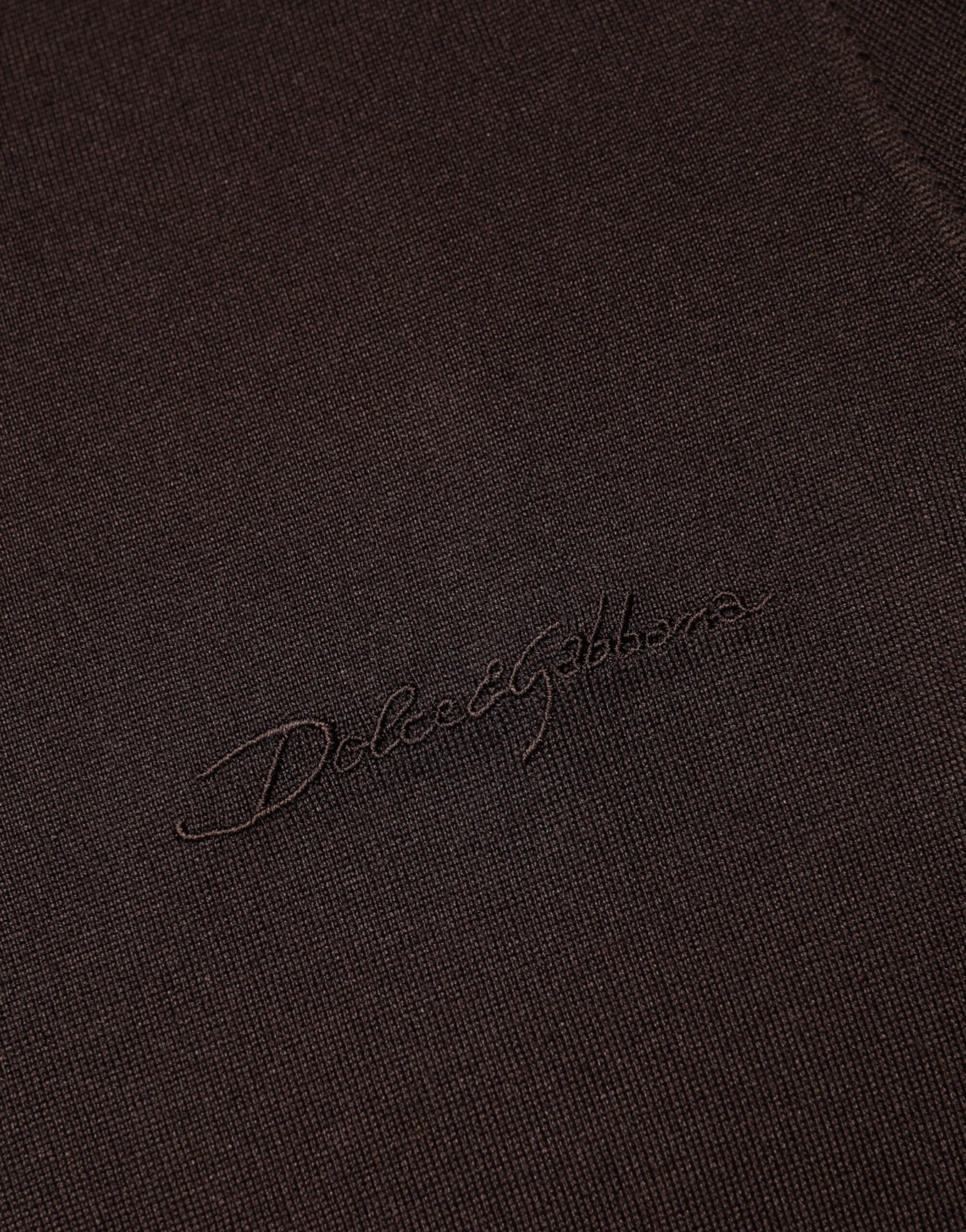 Dolce & Gabbana Brown Silk Crew Neck Short Sleeves T-shirt