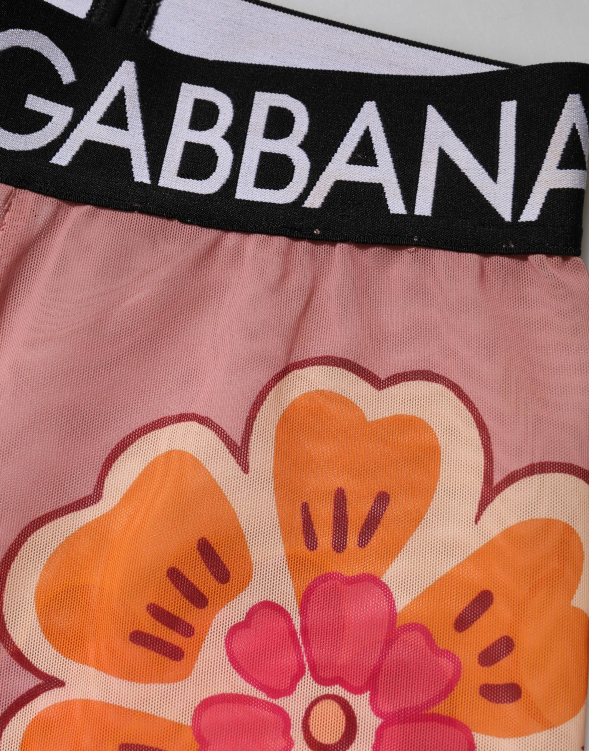 Dolce & Gabbana Pink Floral Leggings Stretch Waist Pants