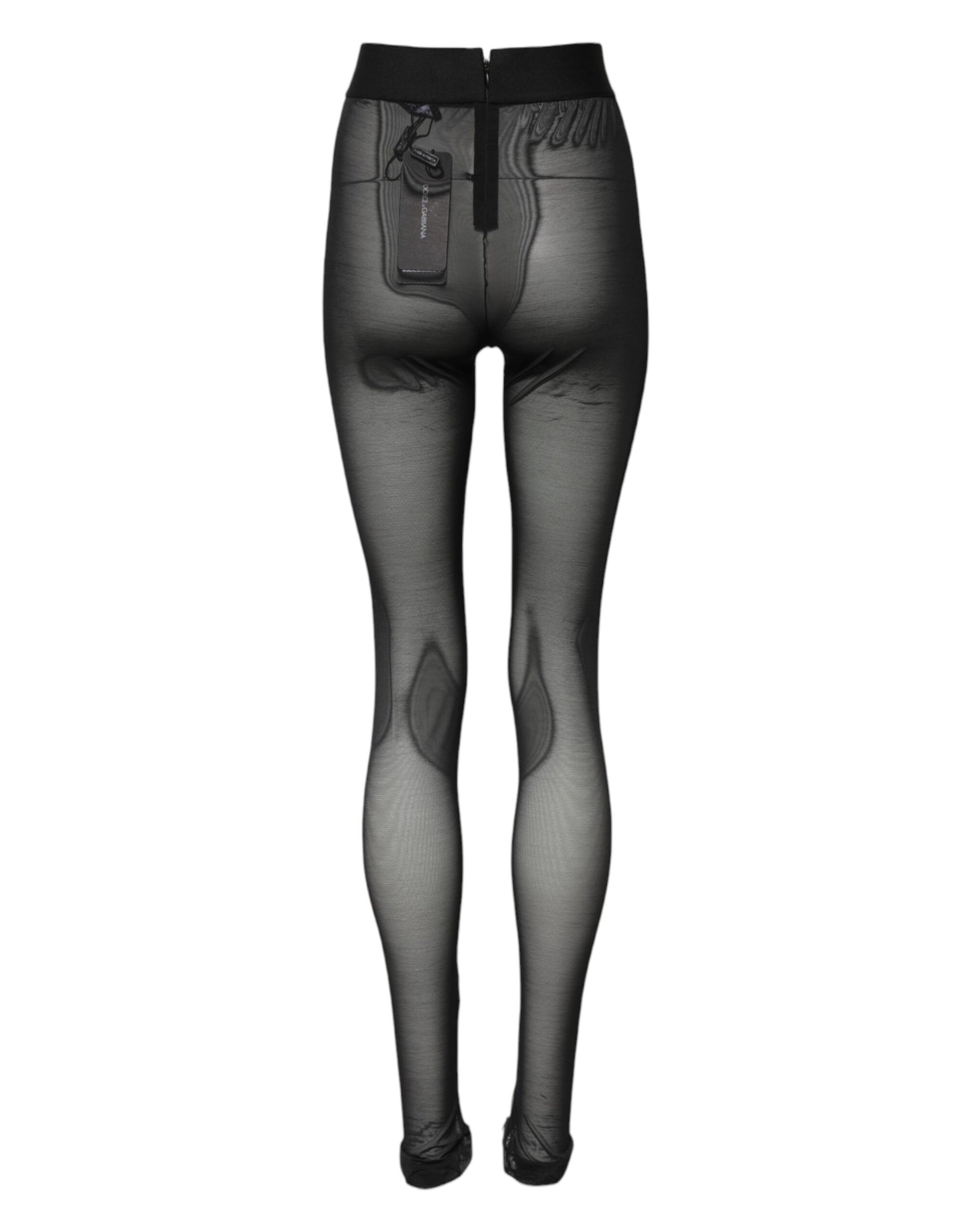 Dolce & Gabbana Black Nylon Leggings Stretch Pants