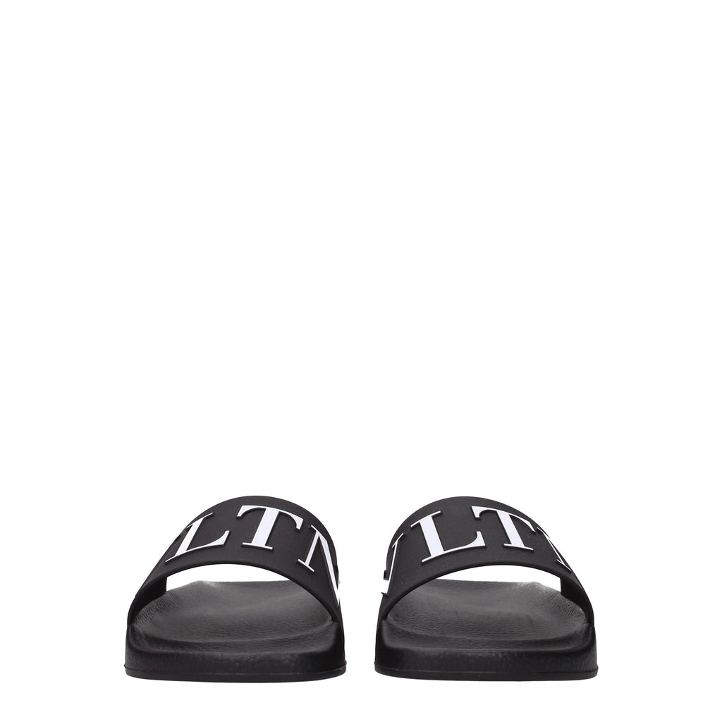 Valentino Garavani Black Cotton Slippers Sandals