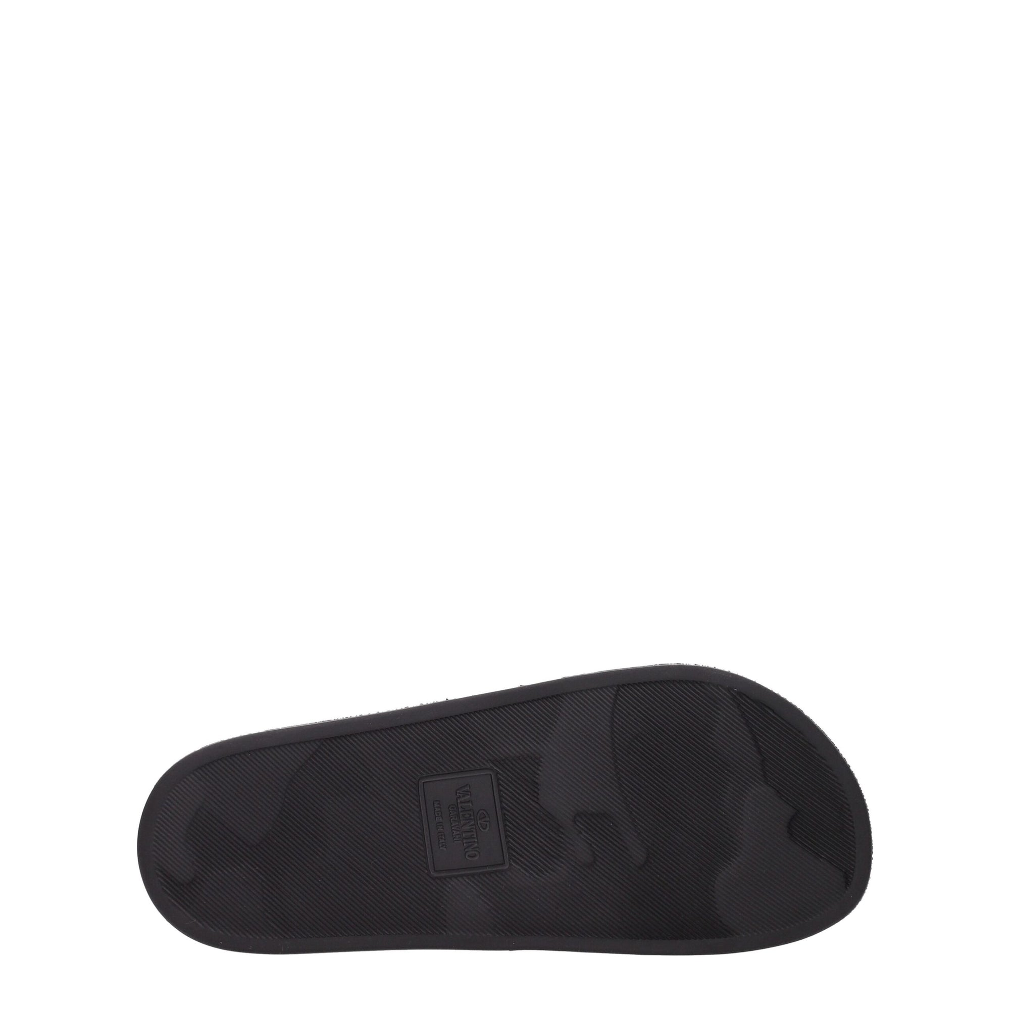 Valentino Garavani Black Cotton Slippers Sandals