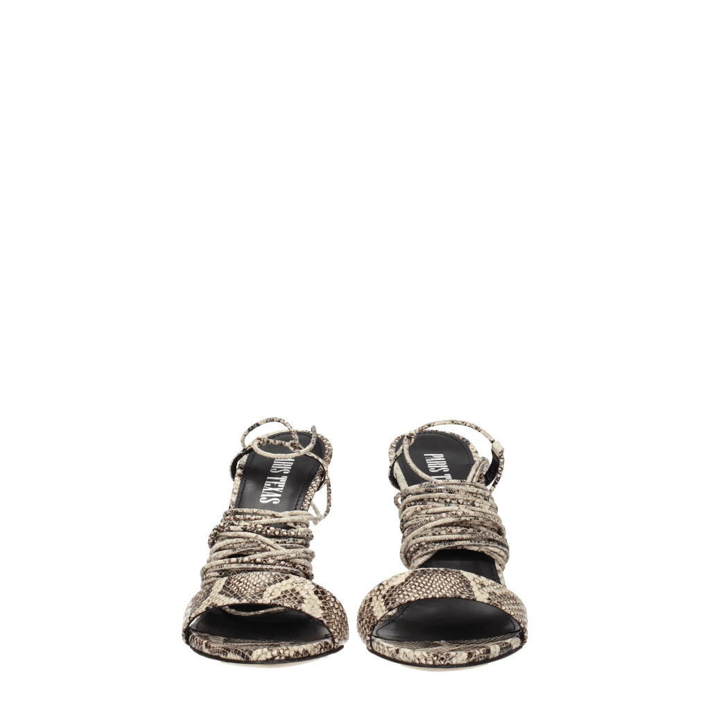 Paris Texas Beige Leather Stiletto Heels Sandals