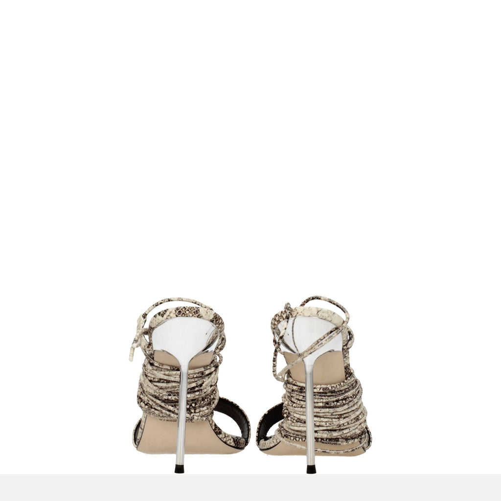 Paris Texas Beige Leather Stiletto Heels Sandals