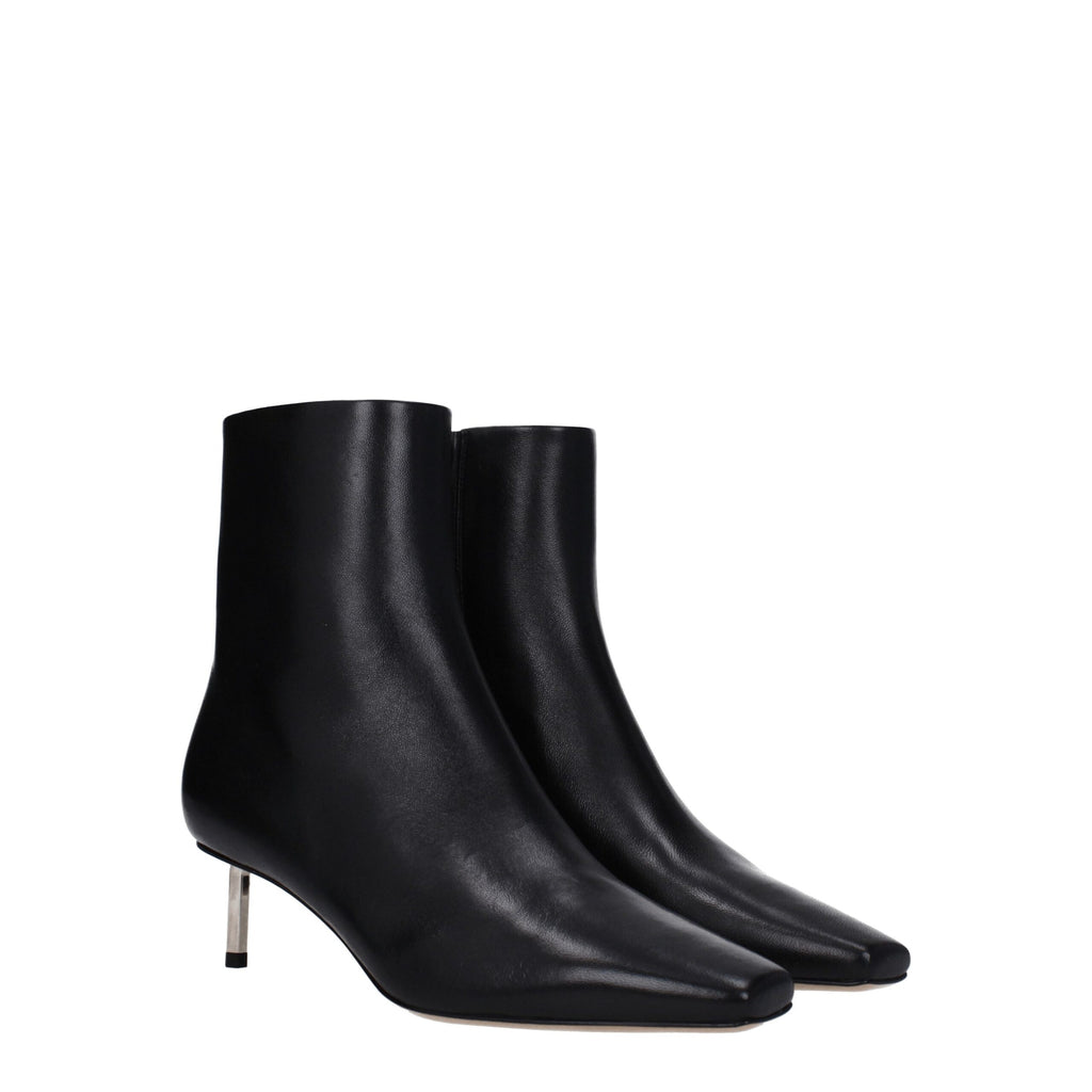 Off-White Black Leather Ankle Boots