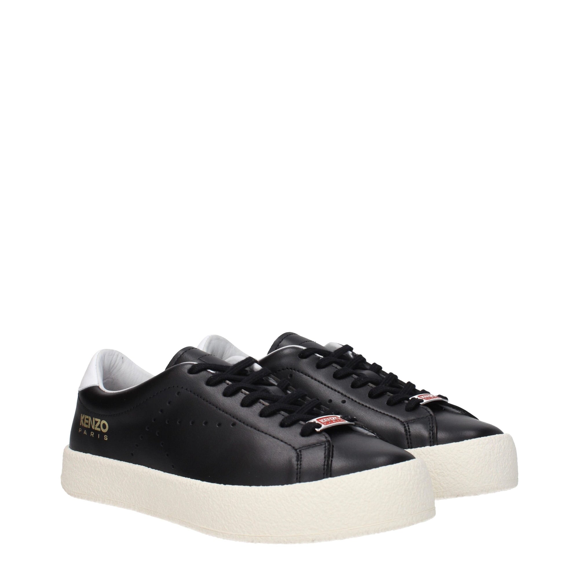 Kenzo Black Leather Low Tops