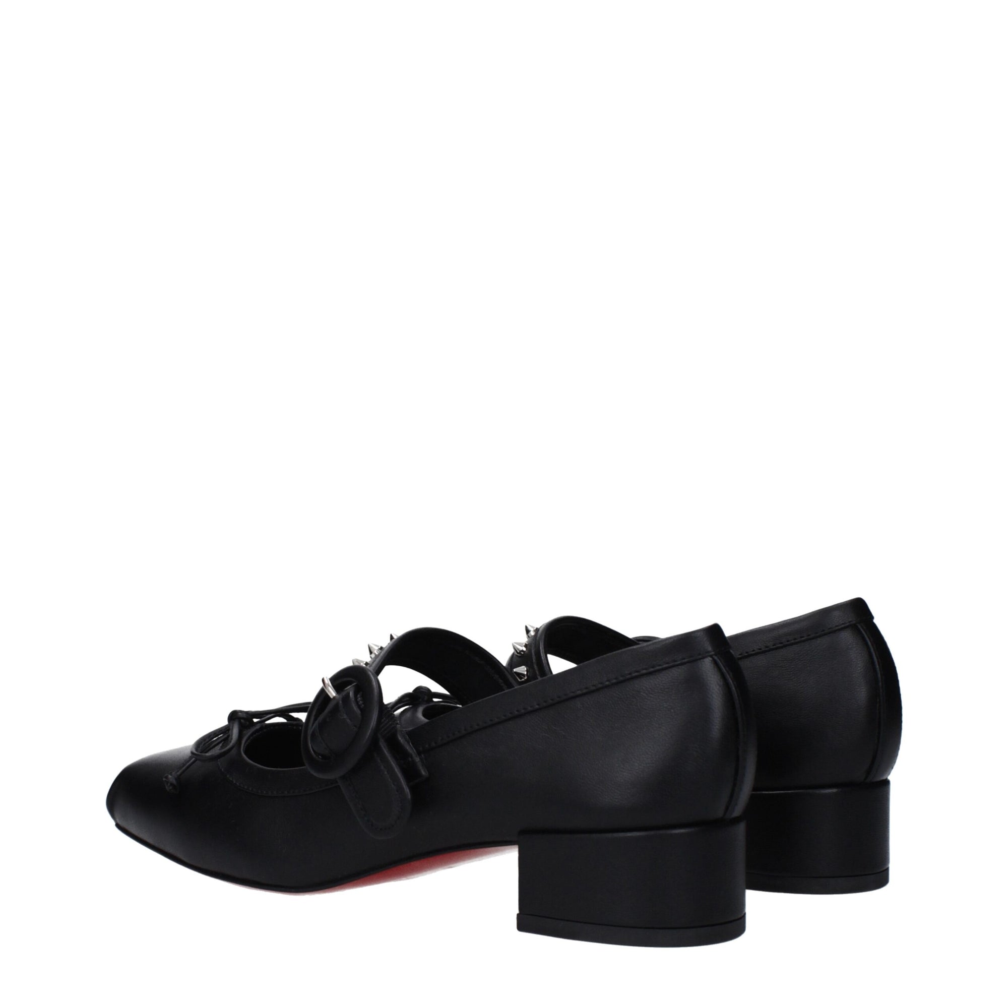 Christian Louboutin Black Leather Ballet Flats