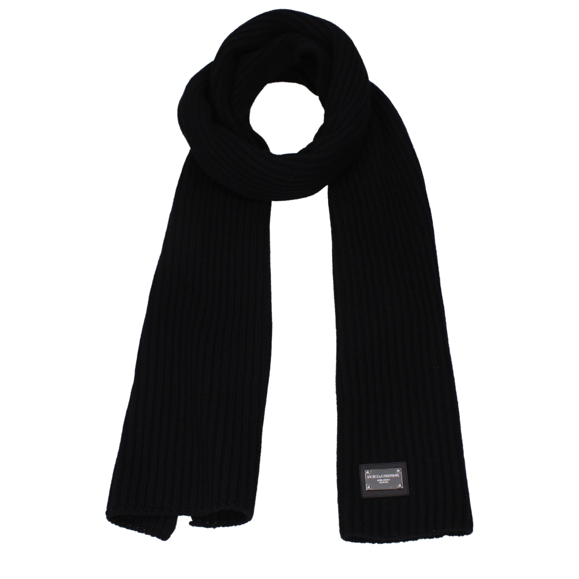 Dolce & Gabbana Black Wool Scarves