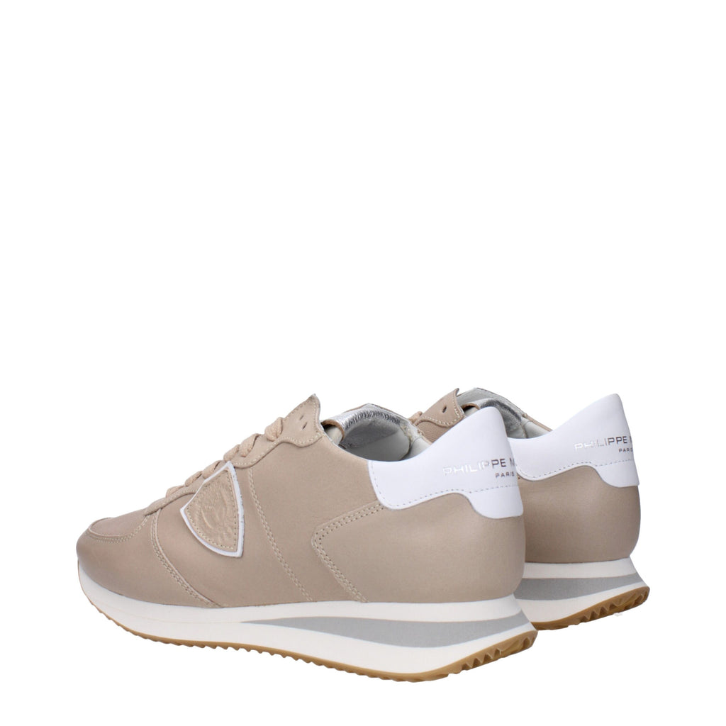 Philippe Model Beige Leather Low Tops
