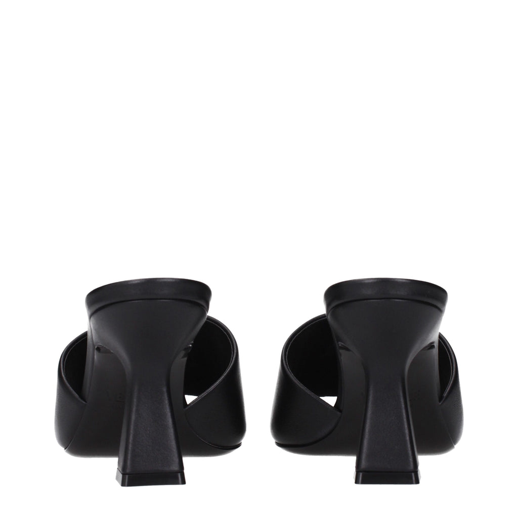 Versace Black Leather Stiletto Heels Sandals