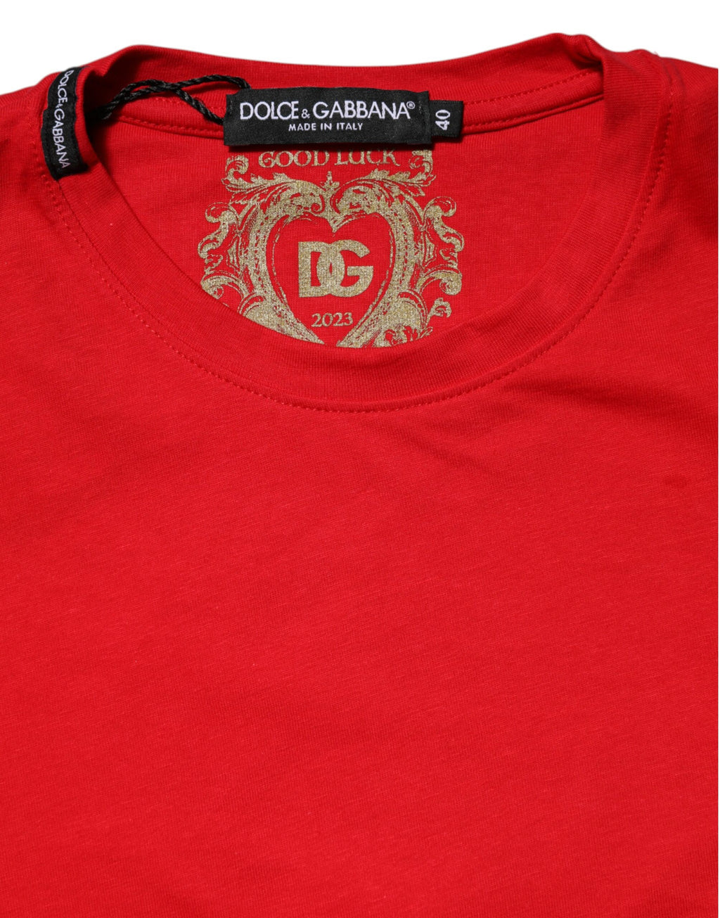 Dolce & Gabbana Red Plain Crew Neck Short Sleeves T-shirt
