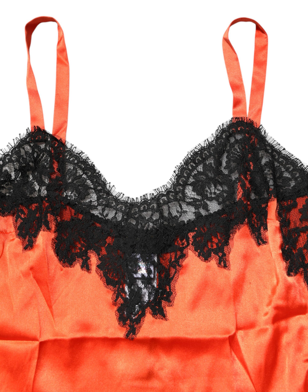 Dolce & Gabbana Red Black Lace Trim Silk Sleeveless Tank Top