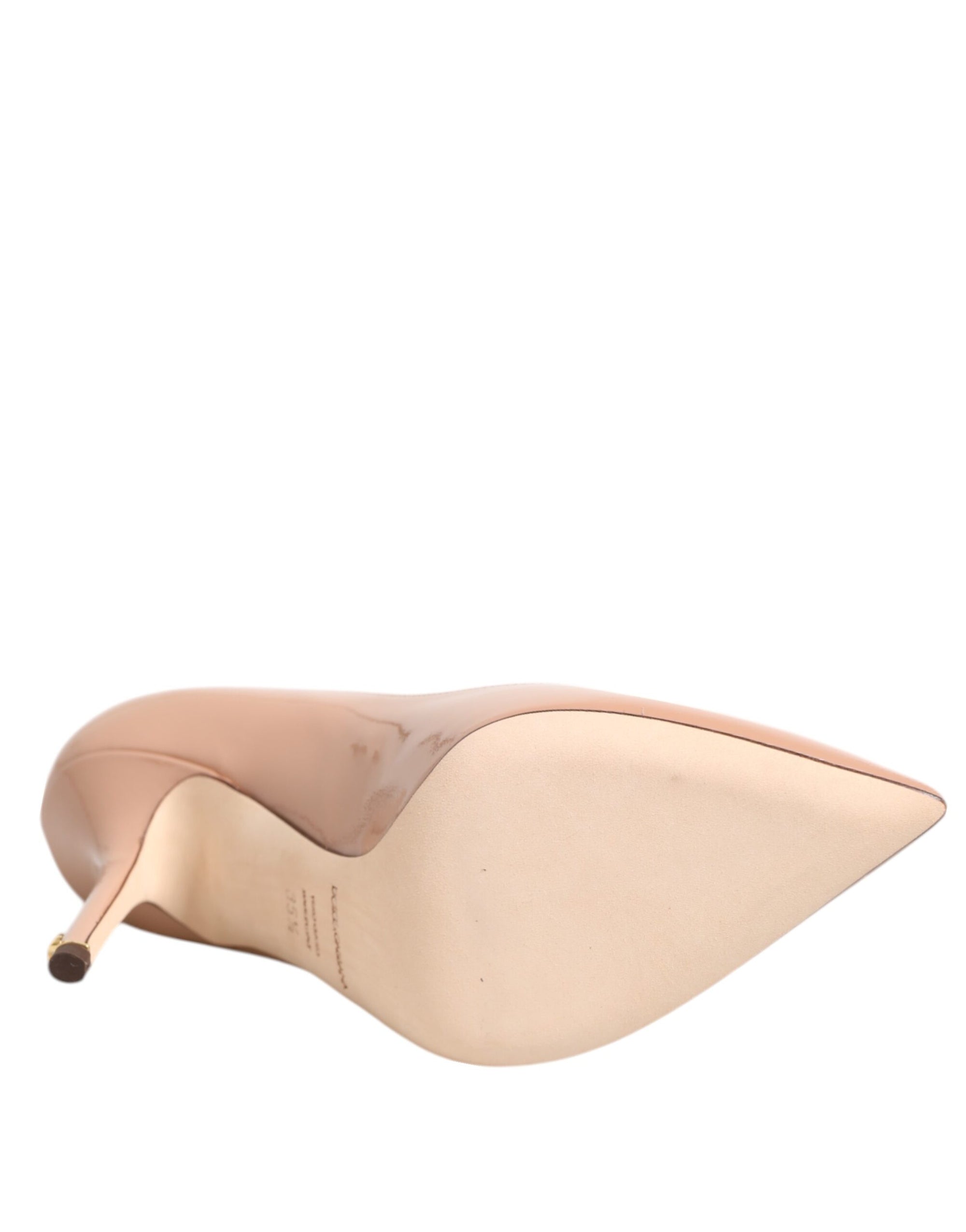 Dolce & Gabbana Beige Patent Leather Stiletto Heel Pump  Shoes