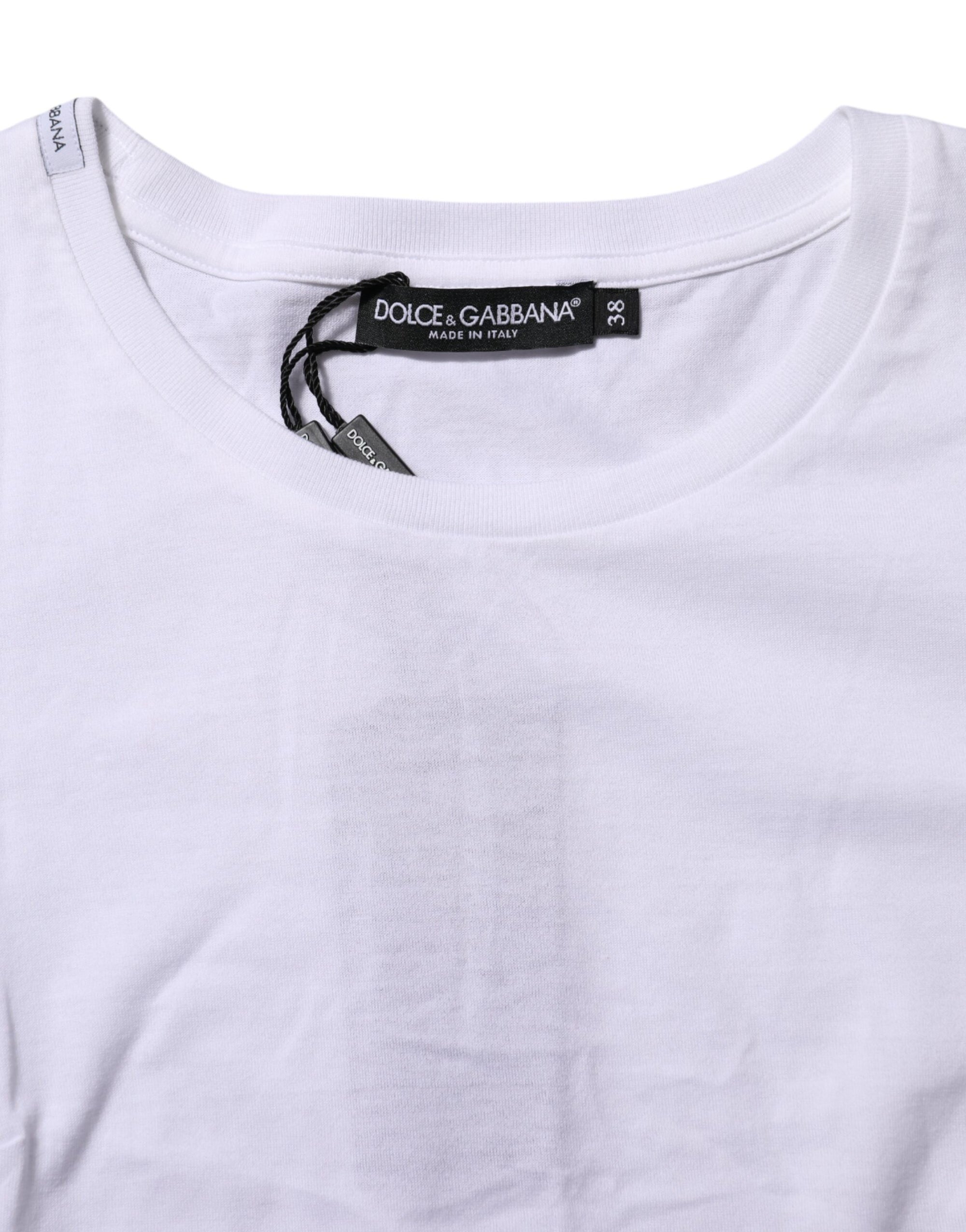 Dolce & Gabbana White Short Sleeves Crew Neck Top T-shirt