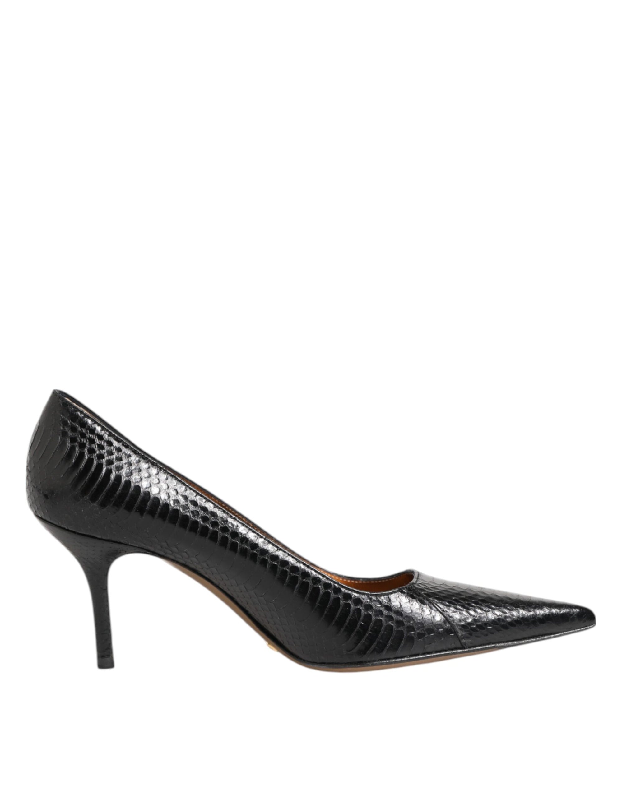 Dolce & Gabbana Black Exotic Leather Stiletto Pumps Shoes