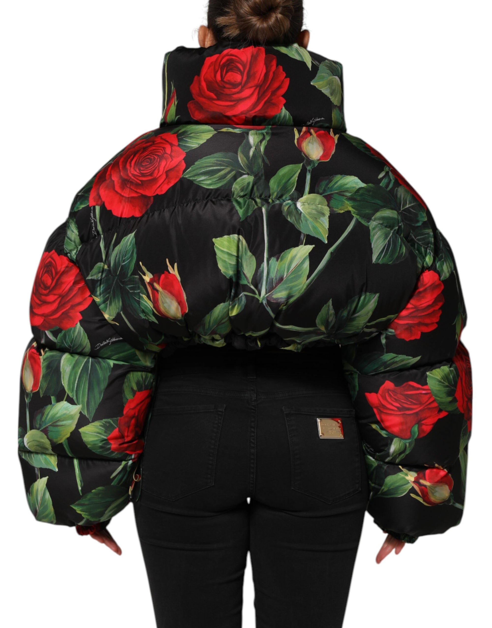 Dolce & Gabbana Multicolor Floral Puffer Coat Full Zip Jacket