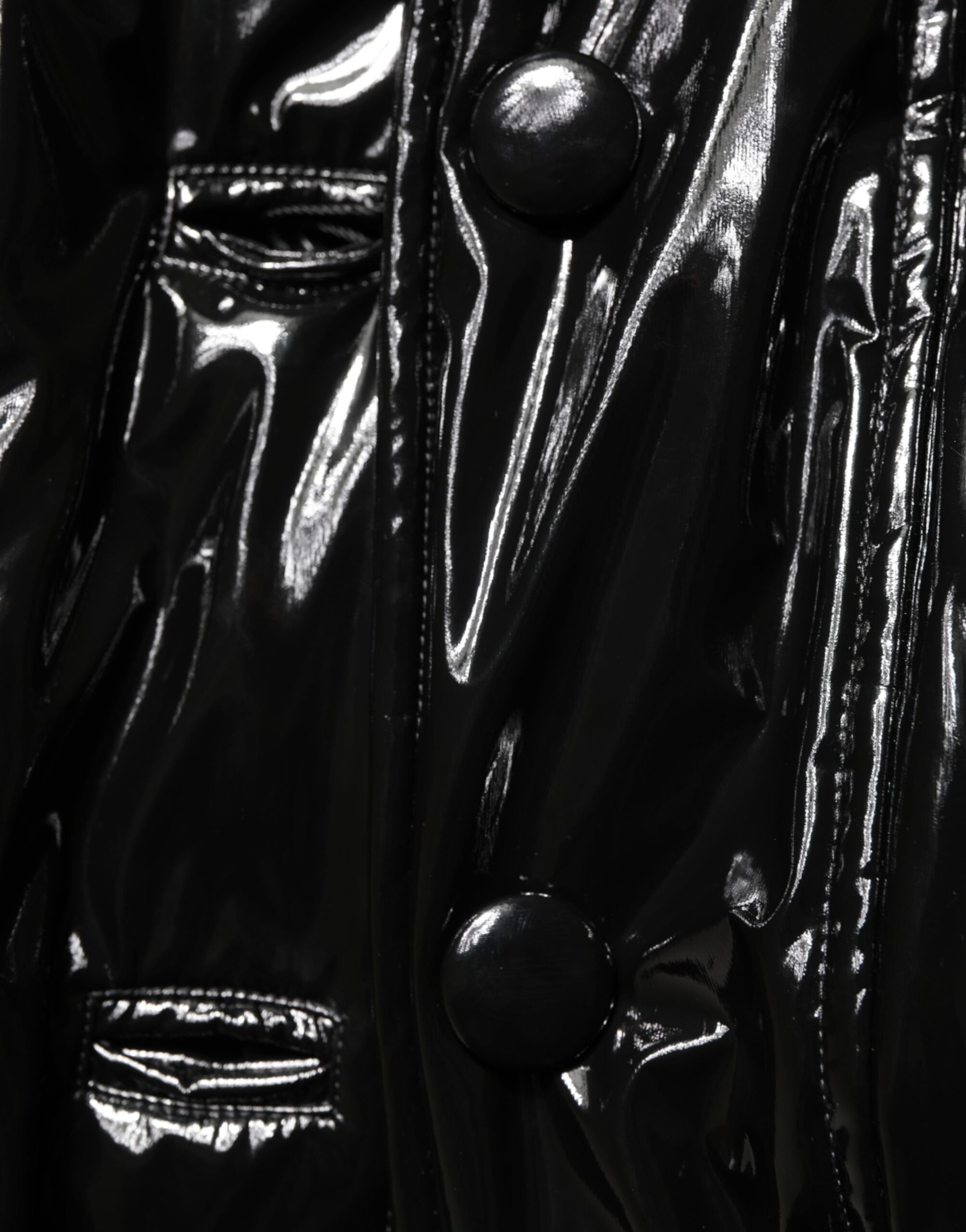 Dolce & Gabbana Polyester Black Quilted Puffer Coat  Jacket