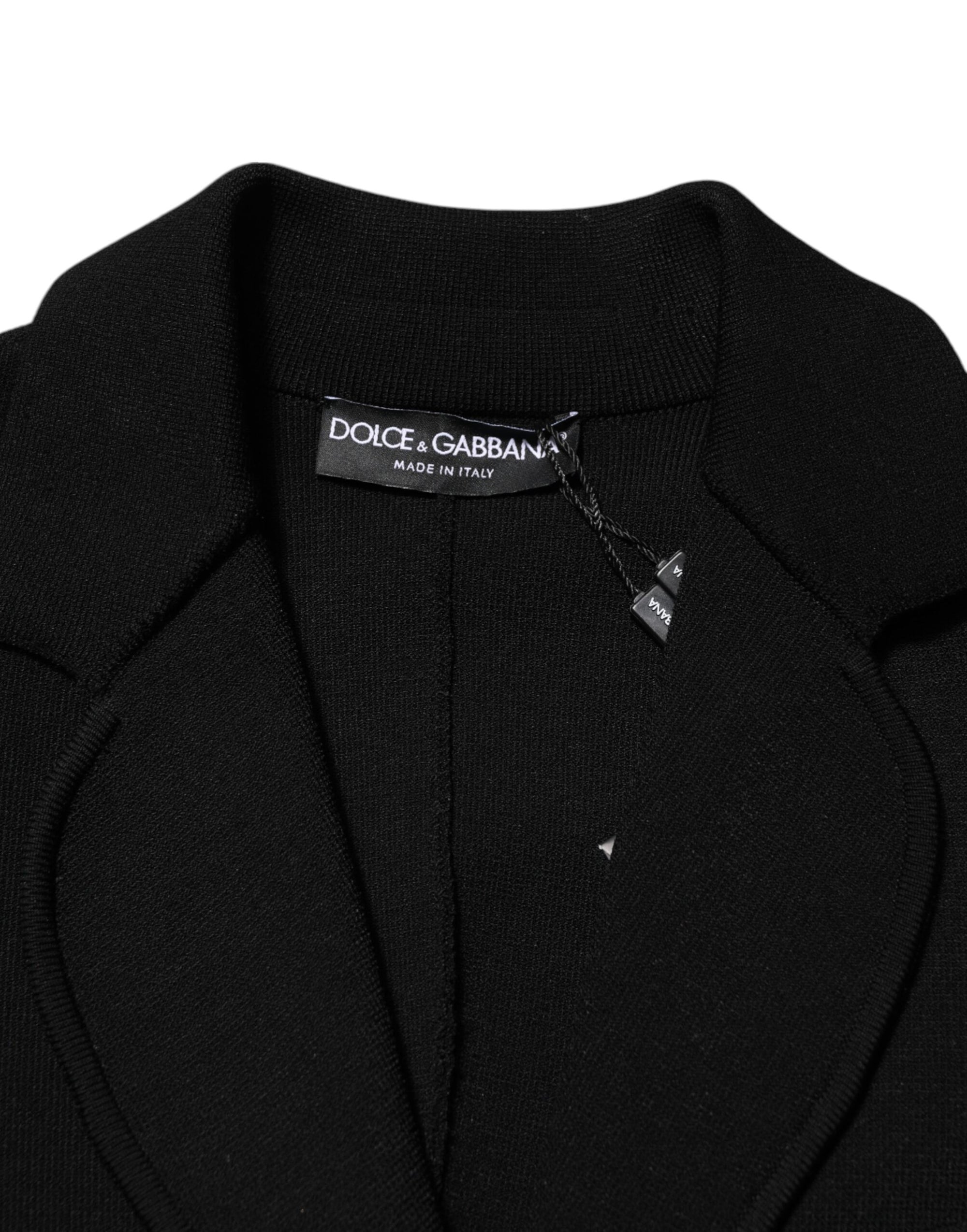 Dolce & Gabbana Black Viscose Single Breasted Blazer Jacket
