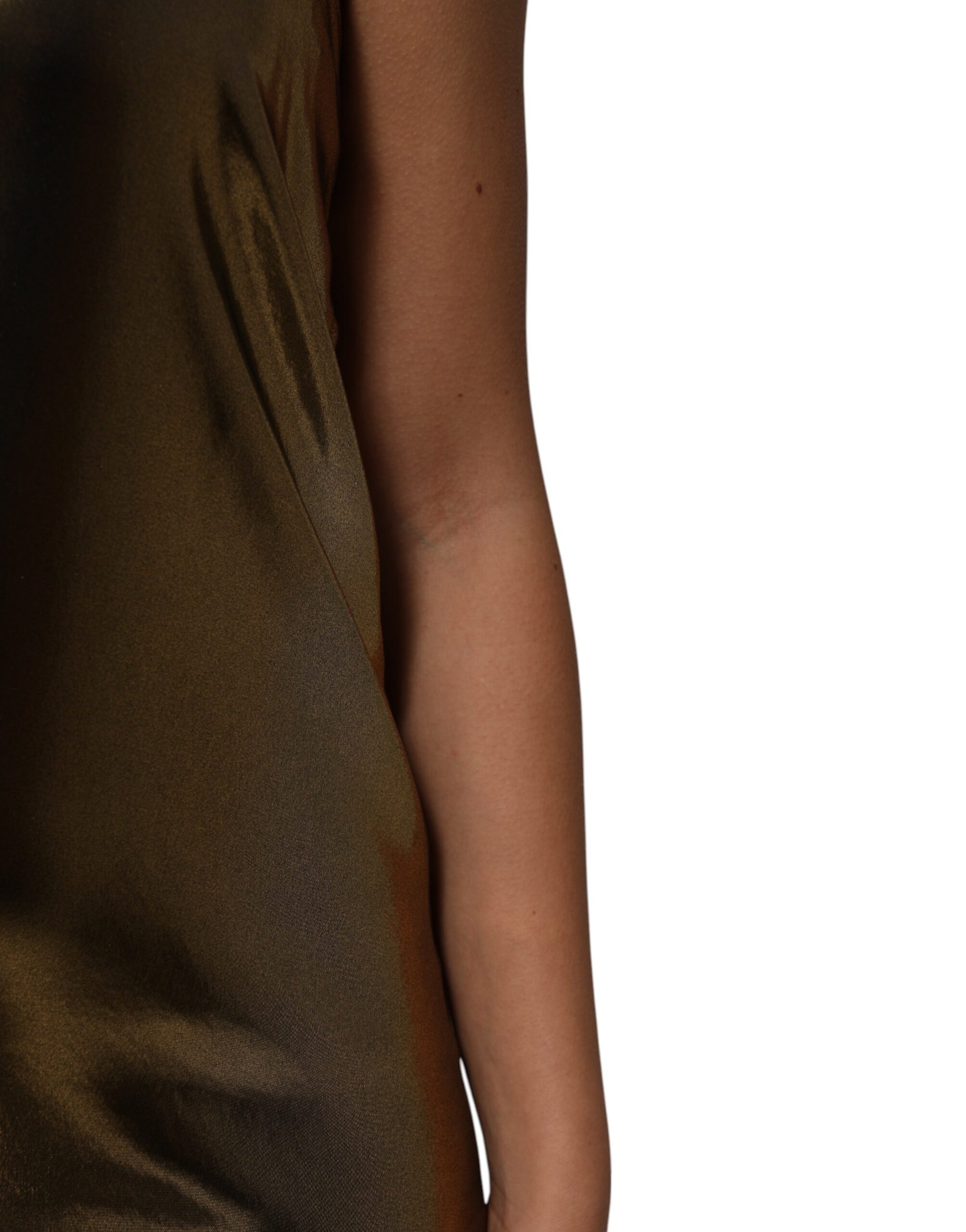 Dolce & Gabbana Metallic Gold Sleeveless A-line Mini Dress