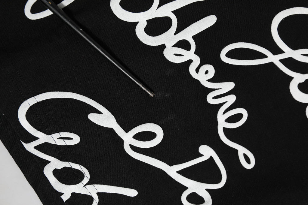 Dolce & Gabbana Black Logo Print Cotton Crew Neck T-shirt