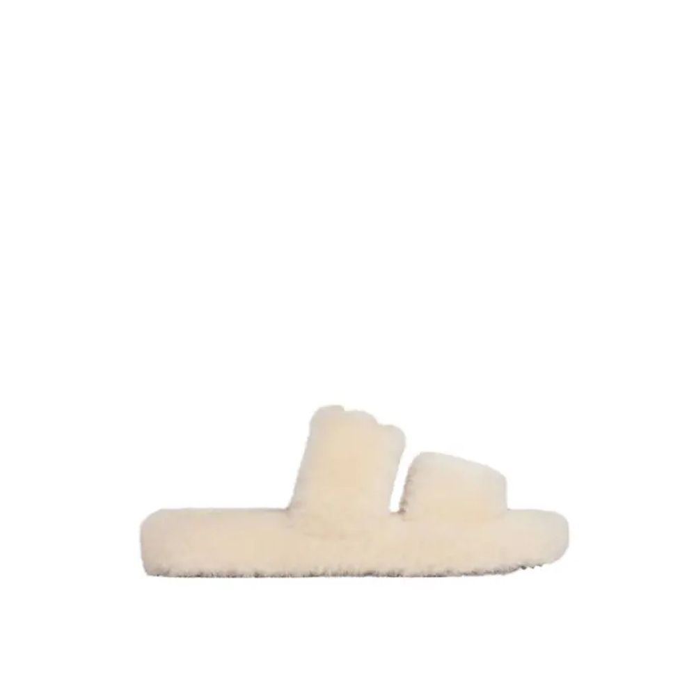 Celine Fur Triomphe Shearling Slides