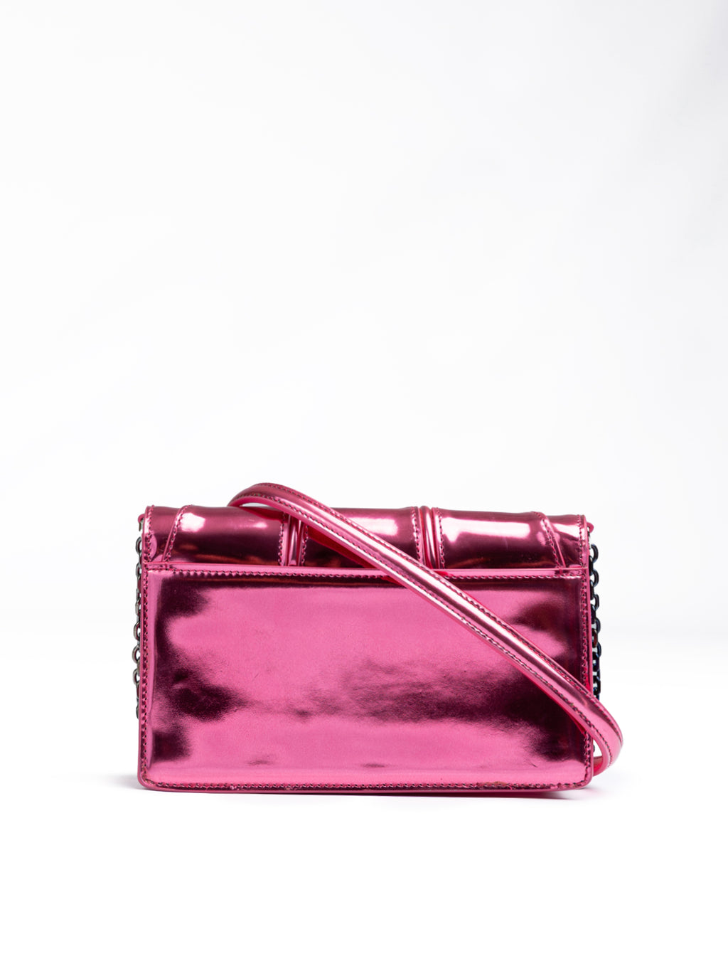 Ferrari Metal Pink GT patent leather bag with chain