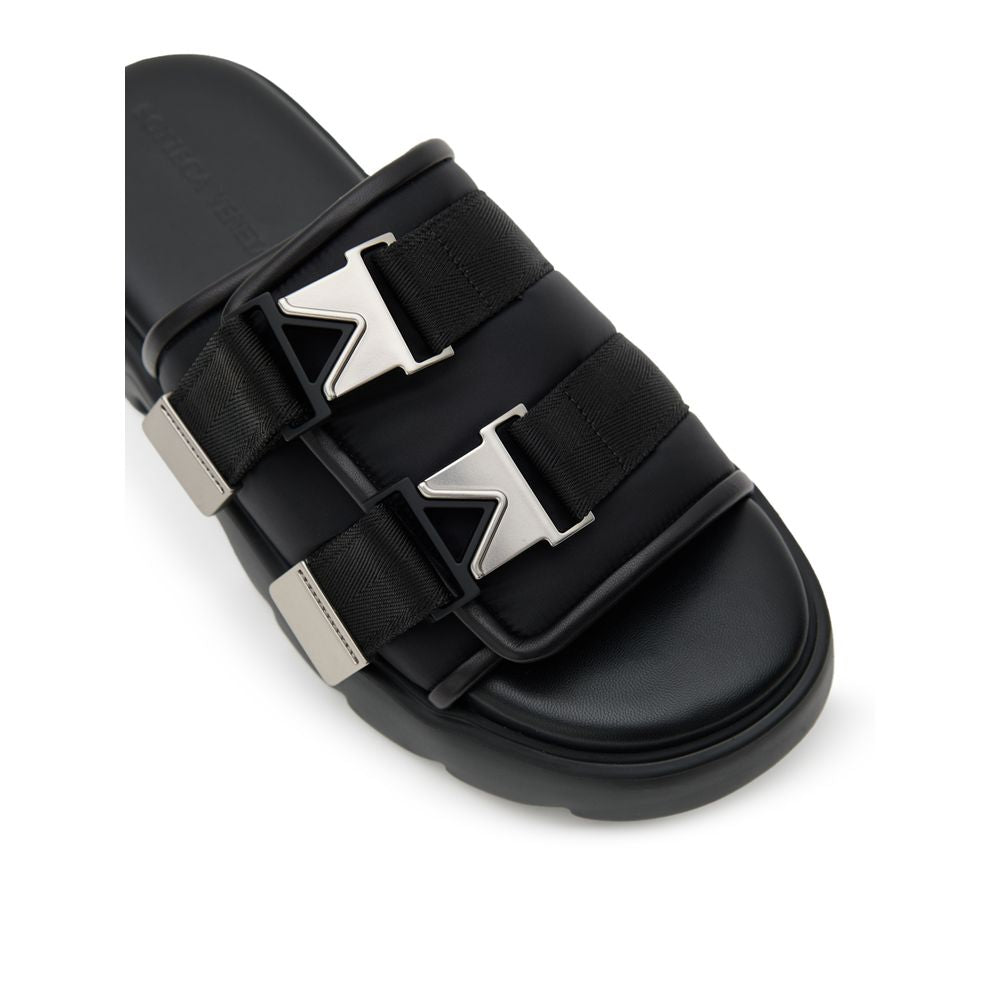 Bottega Veneta Black Cotton Slipper