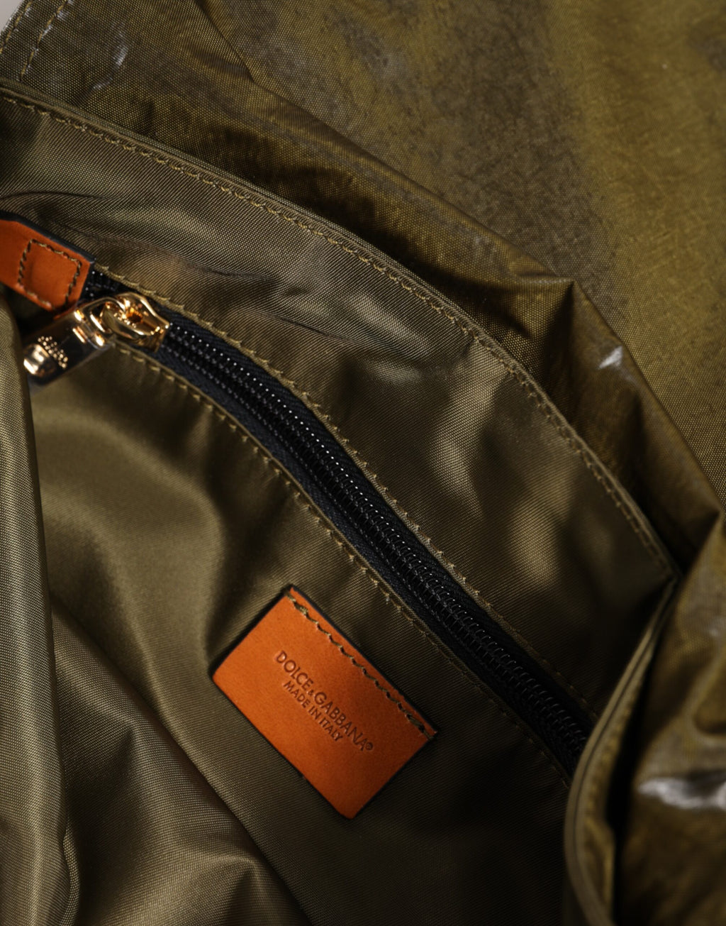 Dolce & Gabbana Dark Green Nylon Logo Plaque Shoulder Strap Borse Bag