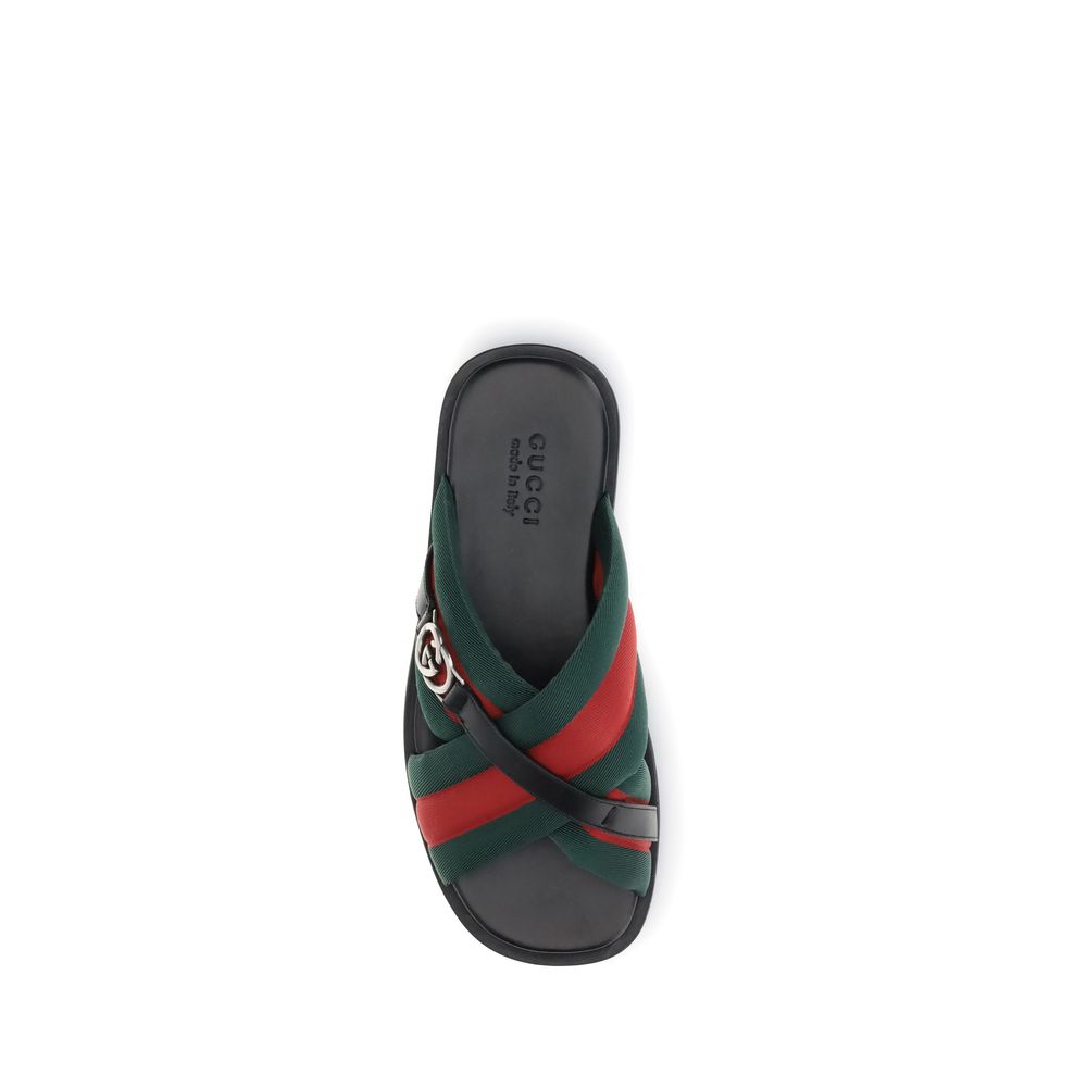 Gucci Web Sandals with Interlocking GG