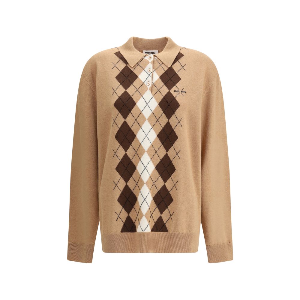 Miu Miu Diamond pattern polo Sweater